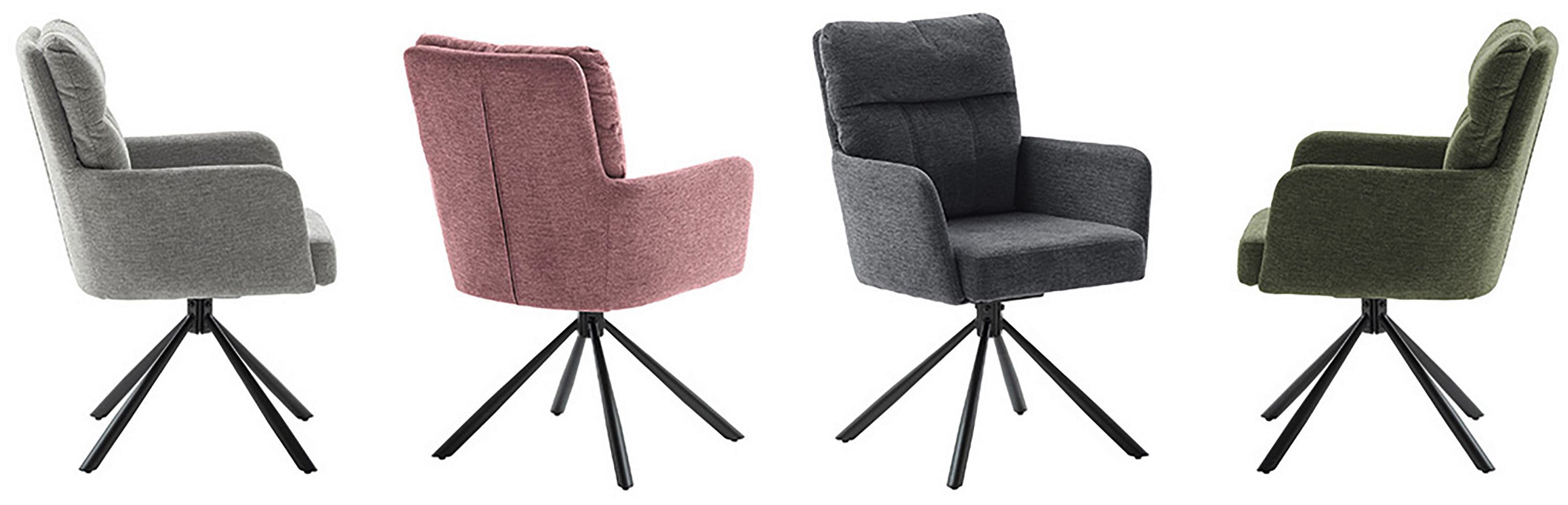 MCA furniture Eetkamerstoel (2-set), draaibaar 180°, pocketvering, zithoogte ca. 50 cm