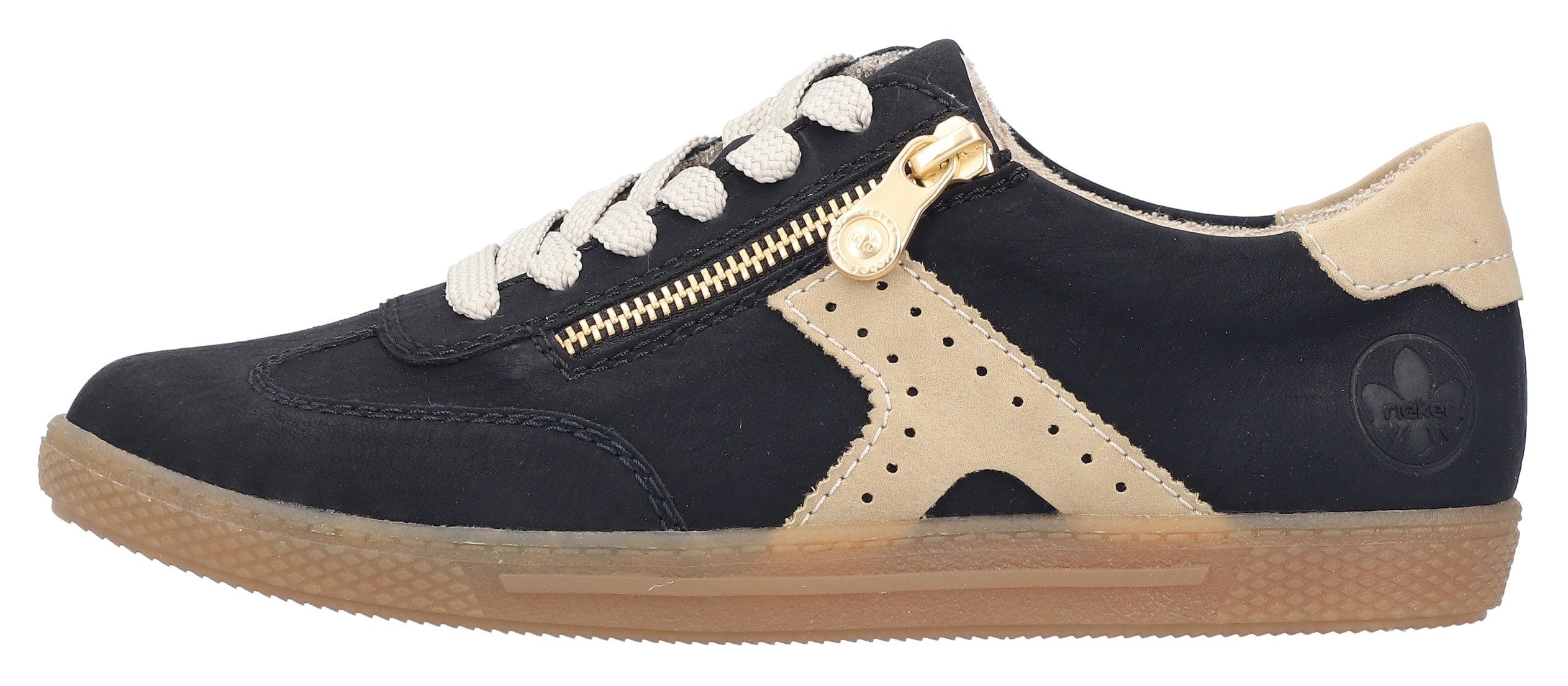 Rieker Sneakers , lage schoen, vrijetijdsschoen, veterschoen met ritssluiting