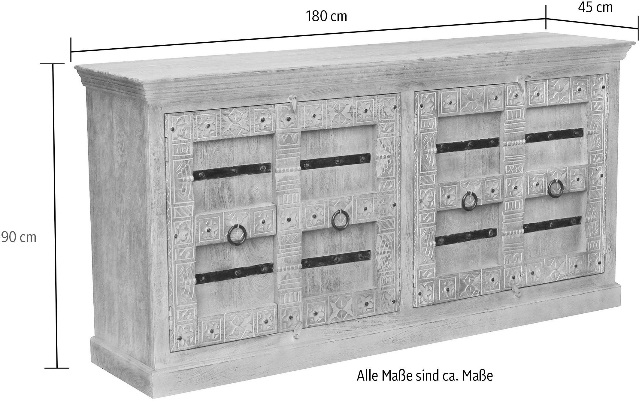SIT Dressoir Daipur met luxueus houtsnijwerk
