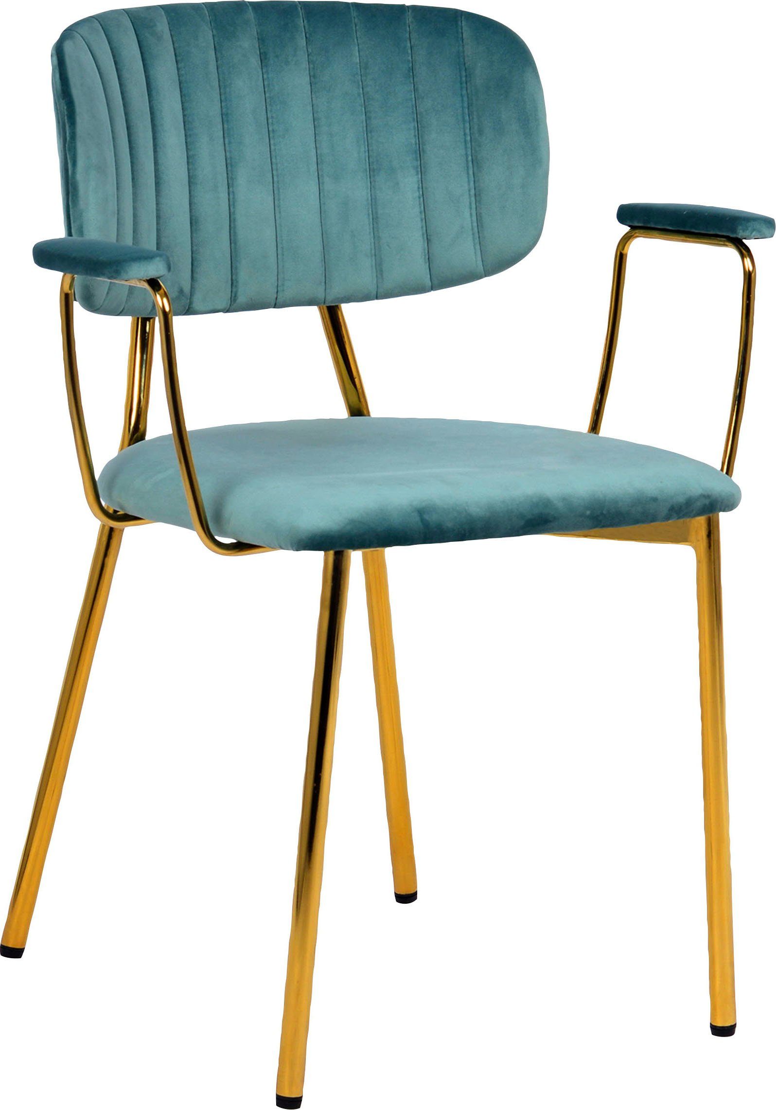 Kayoom Stoel met 4 poten Stoel Kian 225 2-delige set, frame van RVS, rugkussen (set, 2 stuks)