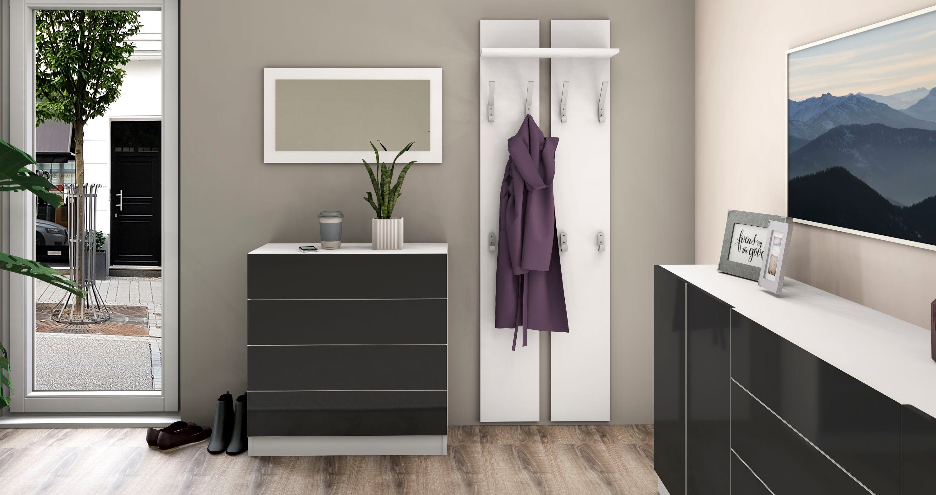 borchardt Möbel Halmeubelset Vaasa 3 met push to open functie (set, 3-delig)