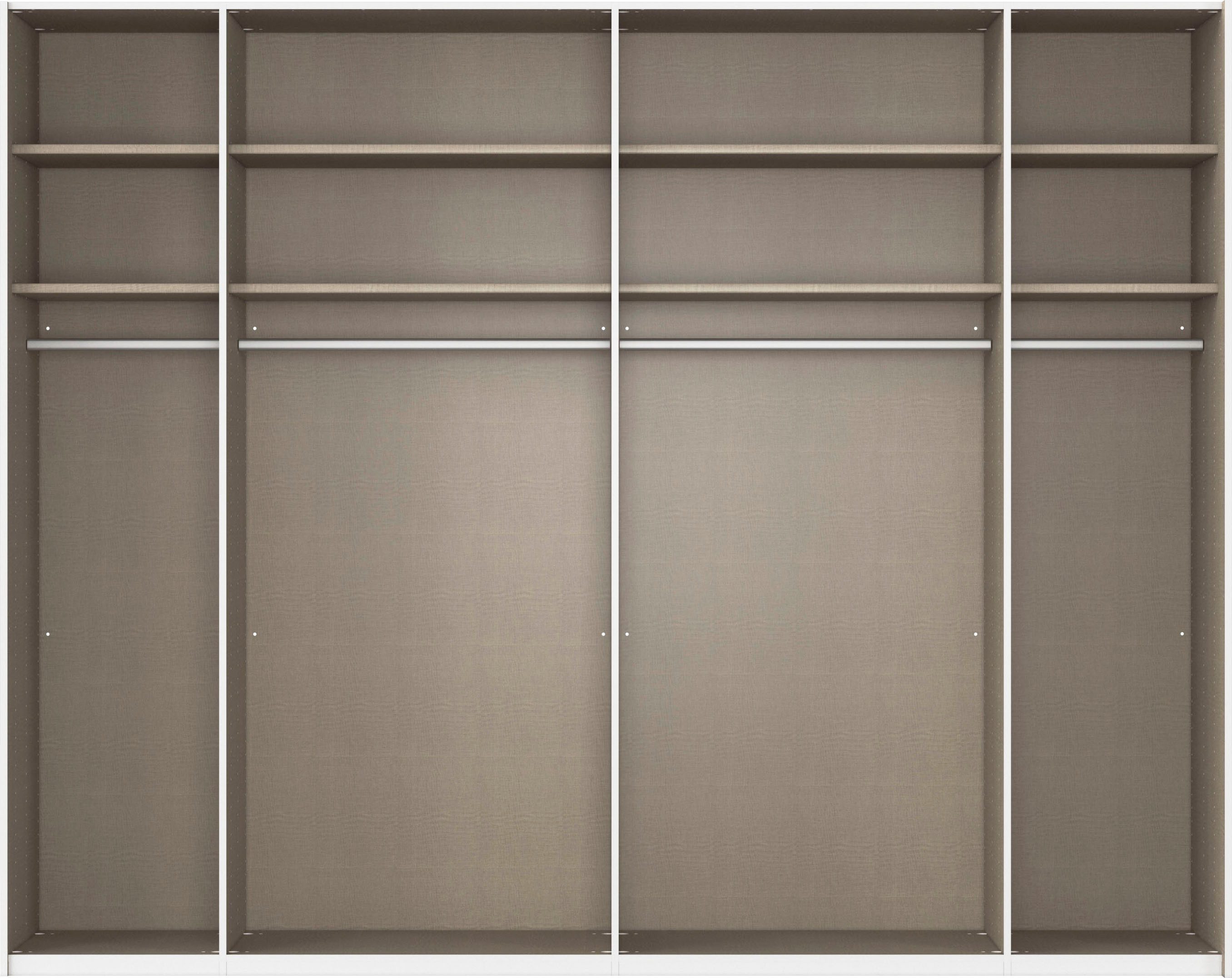 rauch Schuifdeurkast Kledingkast kast garderobe linnenkast TEGIO met hoogwaardige houtdecoratie en glazen front made in germany