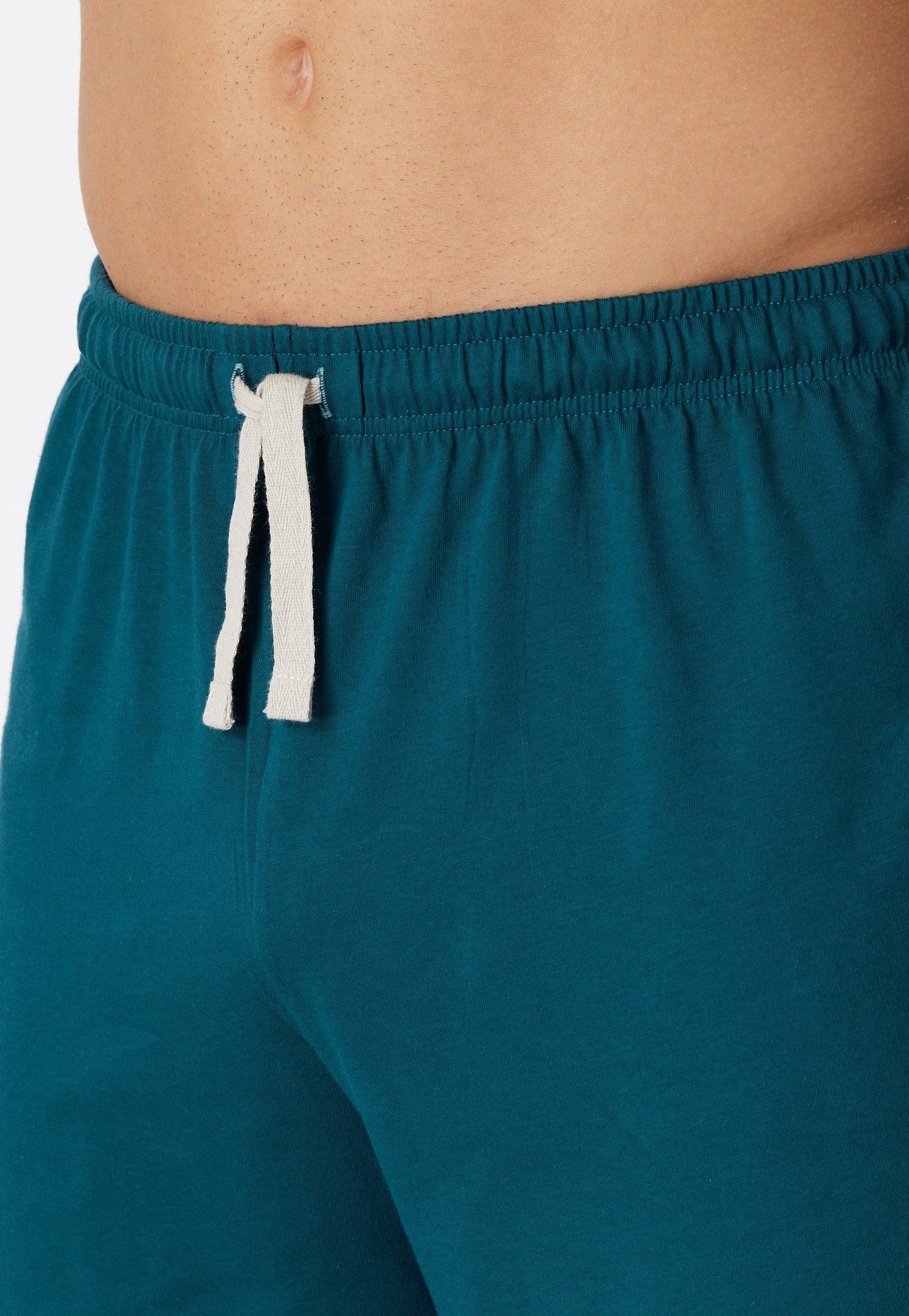 Schiesser Shortama Casual Nightwear met gekleurd contraststrepen en geribbelde ronde hals (2-delig)
