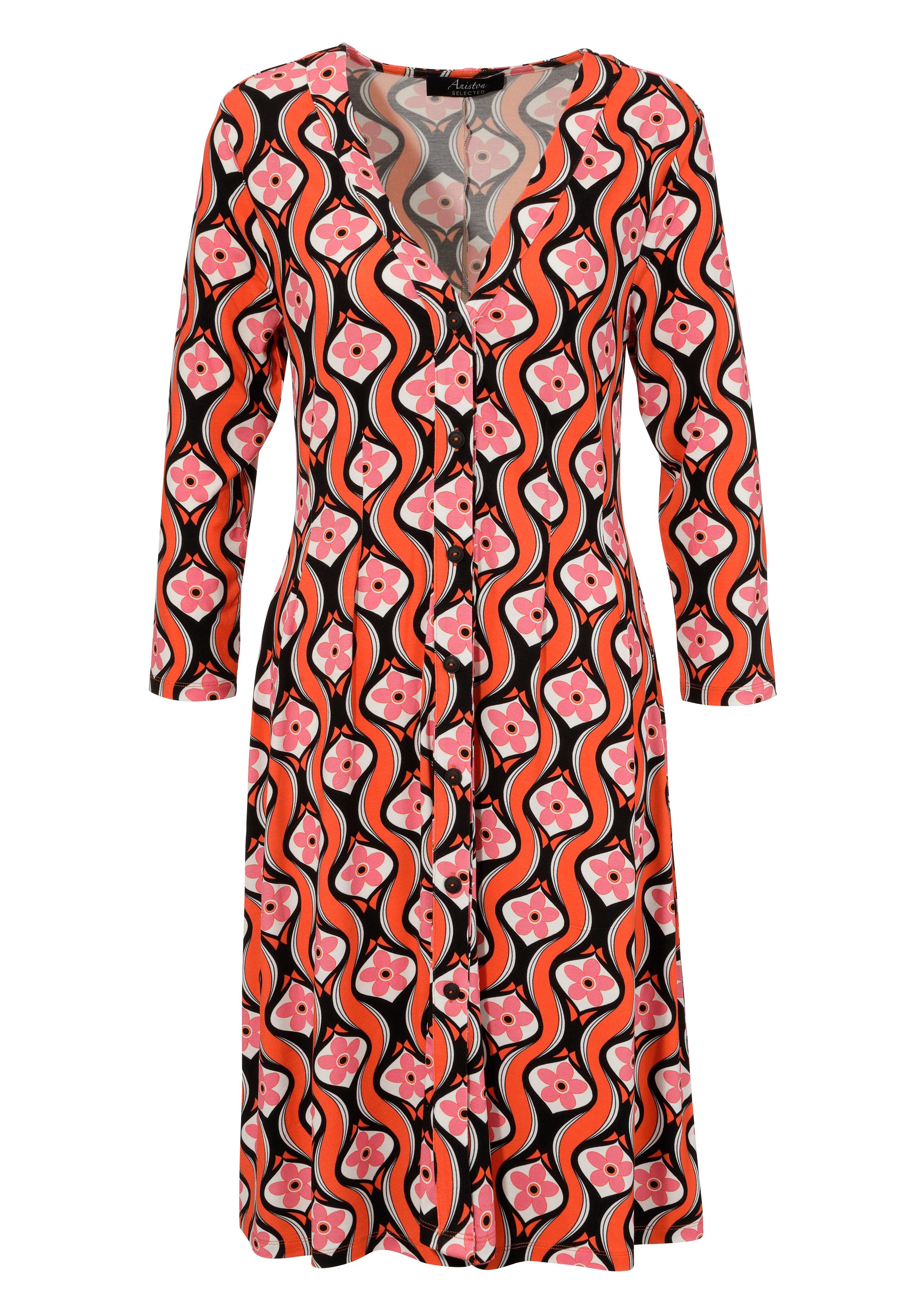 Aniston SELECTED Jerseyjurk met knoopsluiting
