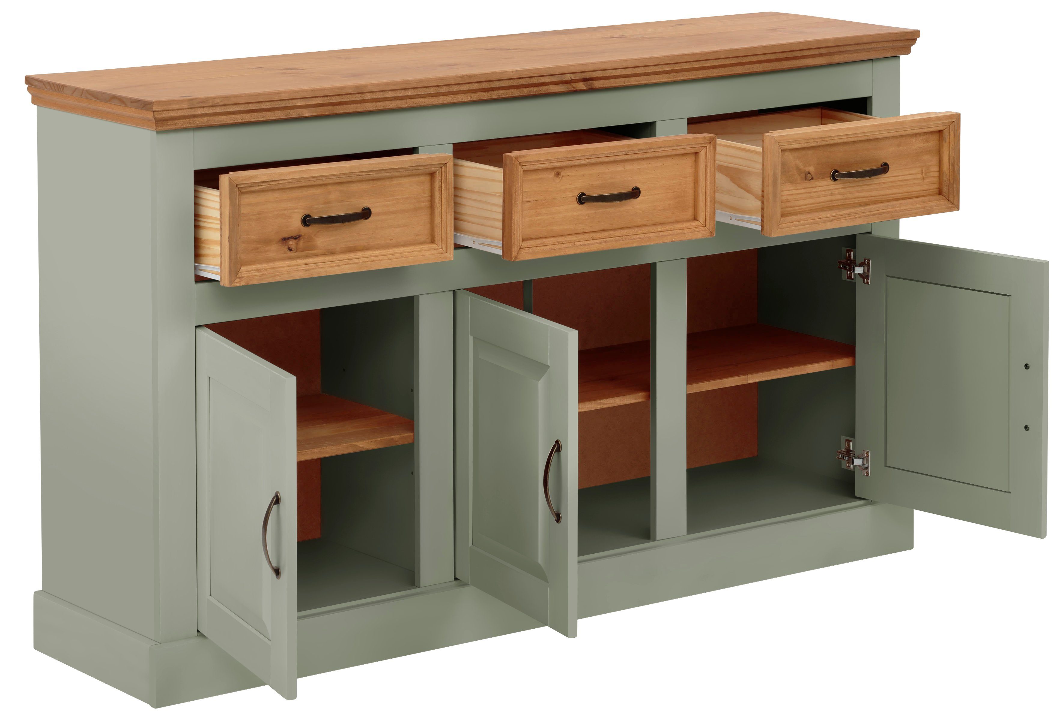 Home affaire Dressoir Selma Commode van massief grenenhout, breedte 145 cm