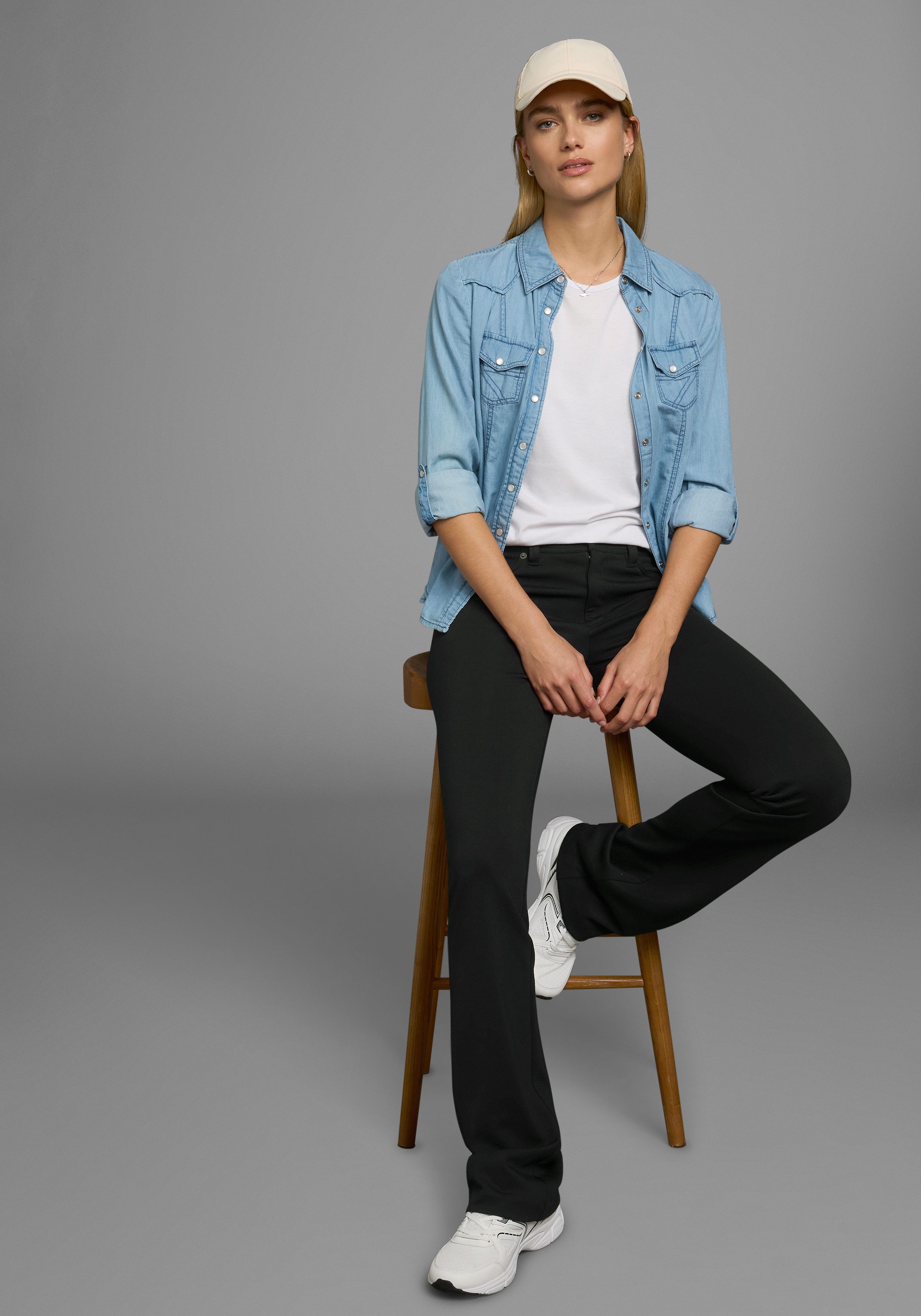Laura Scott Bootcutbroek in jerseykwaliteit
