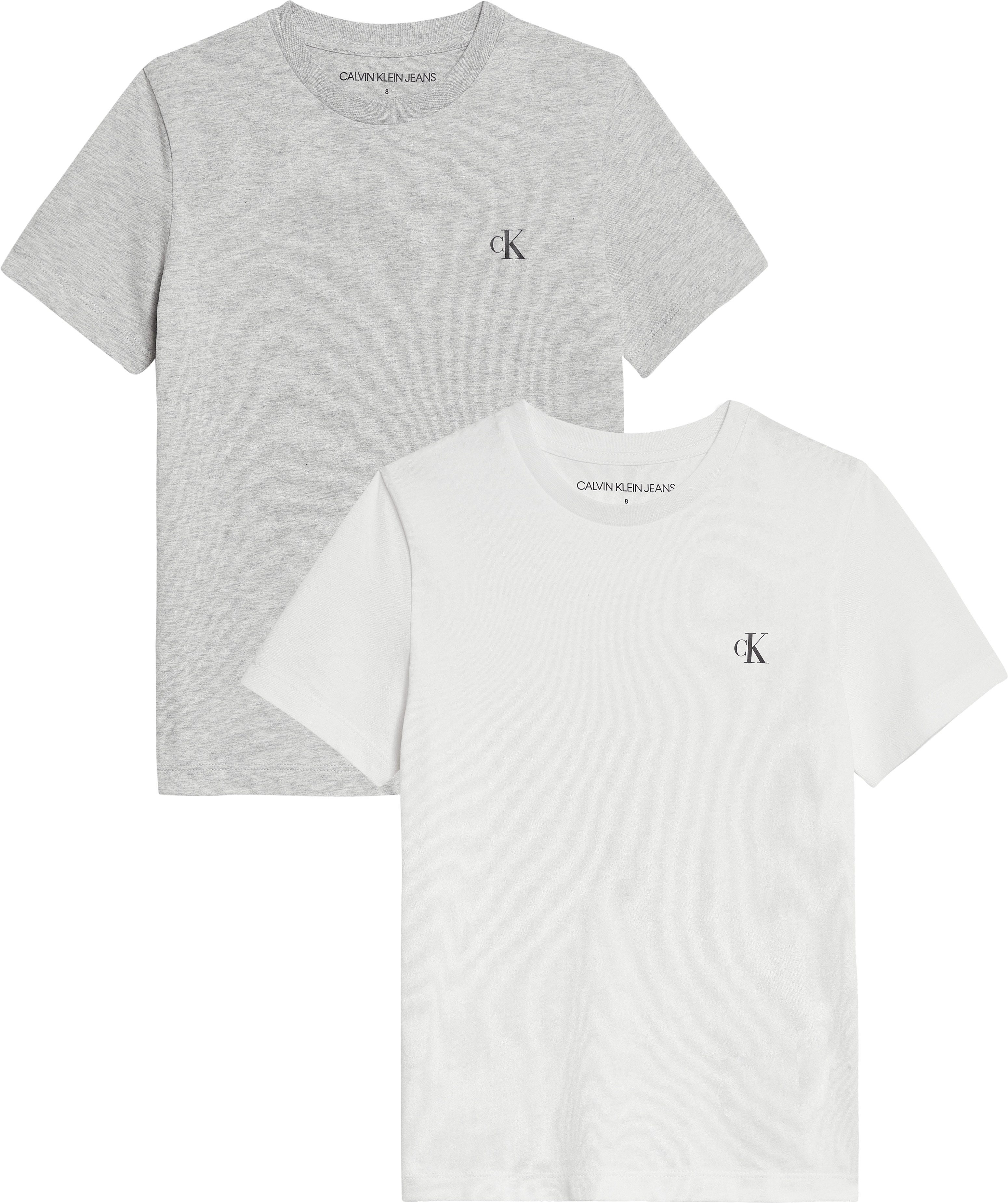 Calvin Klein T-shirt 2-PACK MONOGRAM TOP voor kinderen tot 16 jaar met logo-opdruk (2-delig)