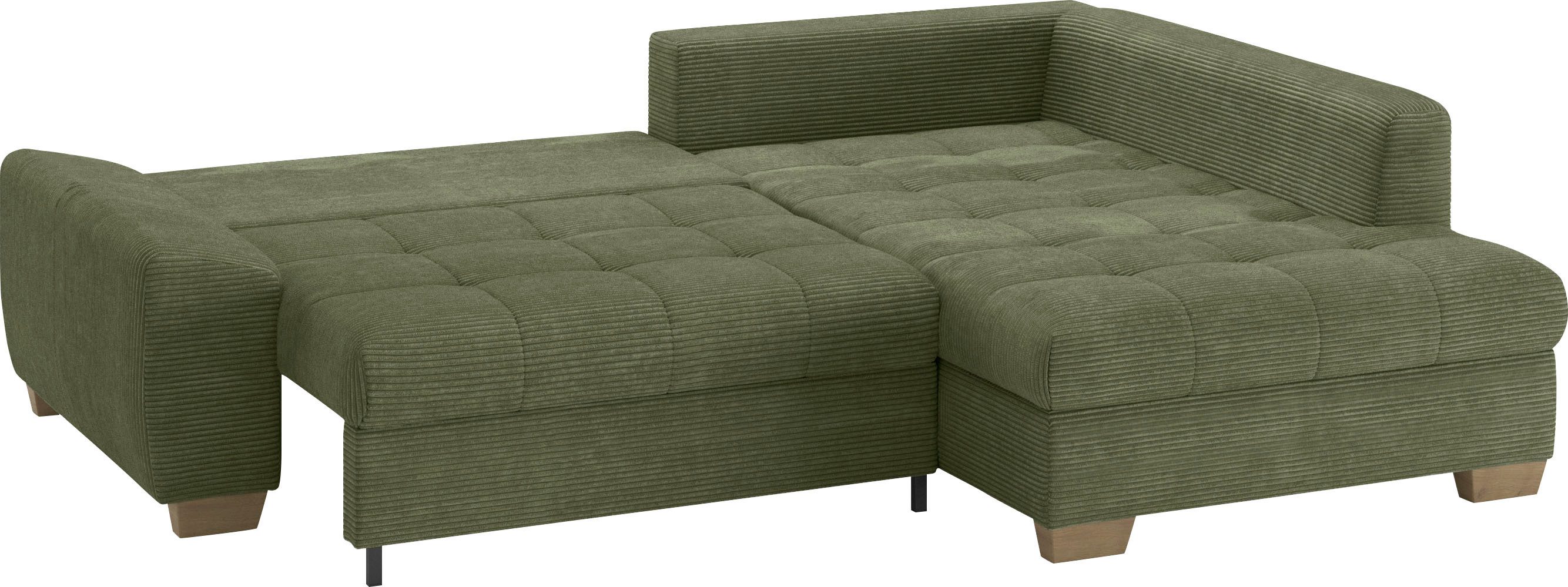 Mr. Couch Hoekbank Nikita II, L-vorm, tot 140kg per zitplaats belastbaar met koudschuim bekleding, optioneel met bed en bedlade