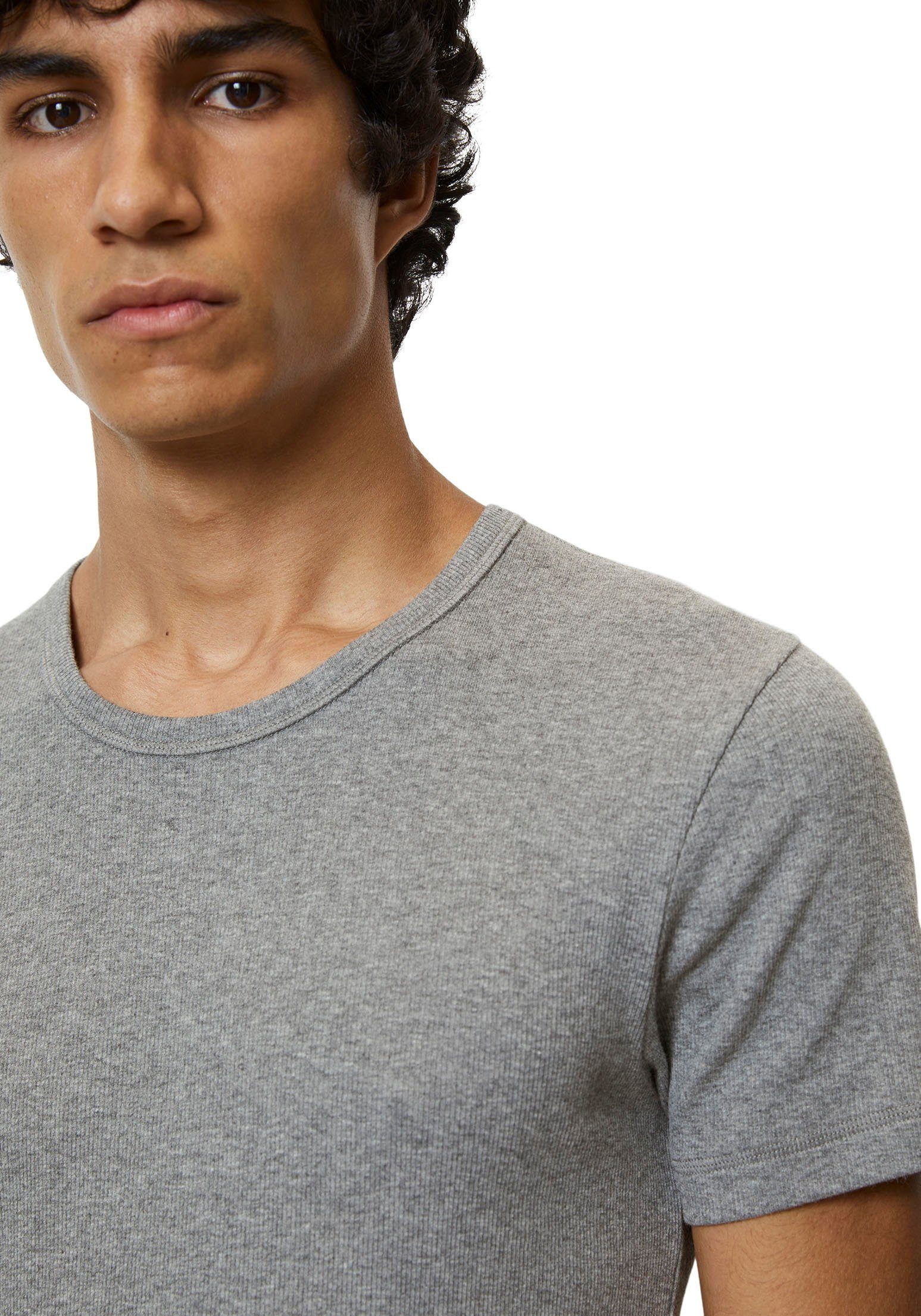 Marc O'Polo T-shirt Iconic rib met figuuraccentuerende pasvorm (Set van 2)