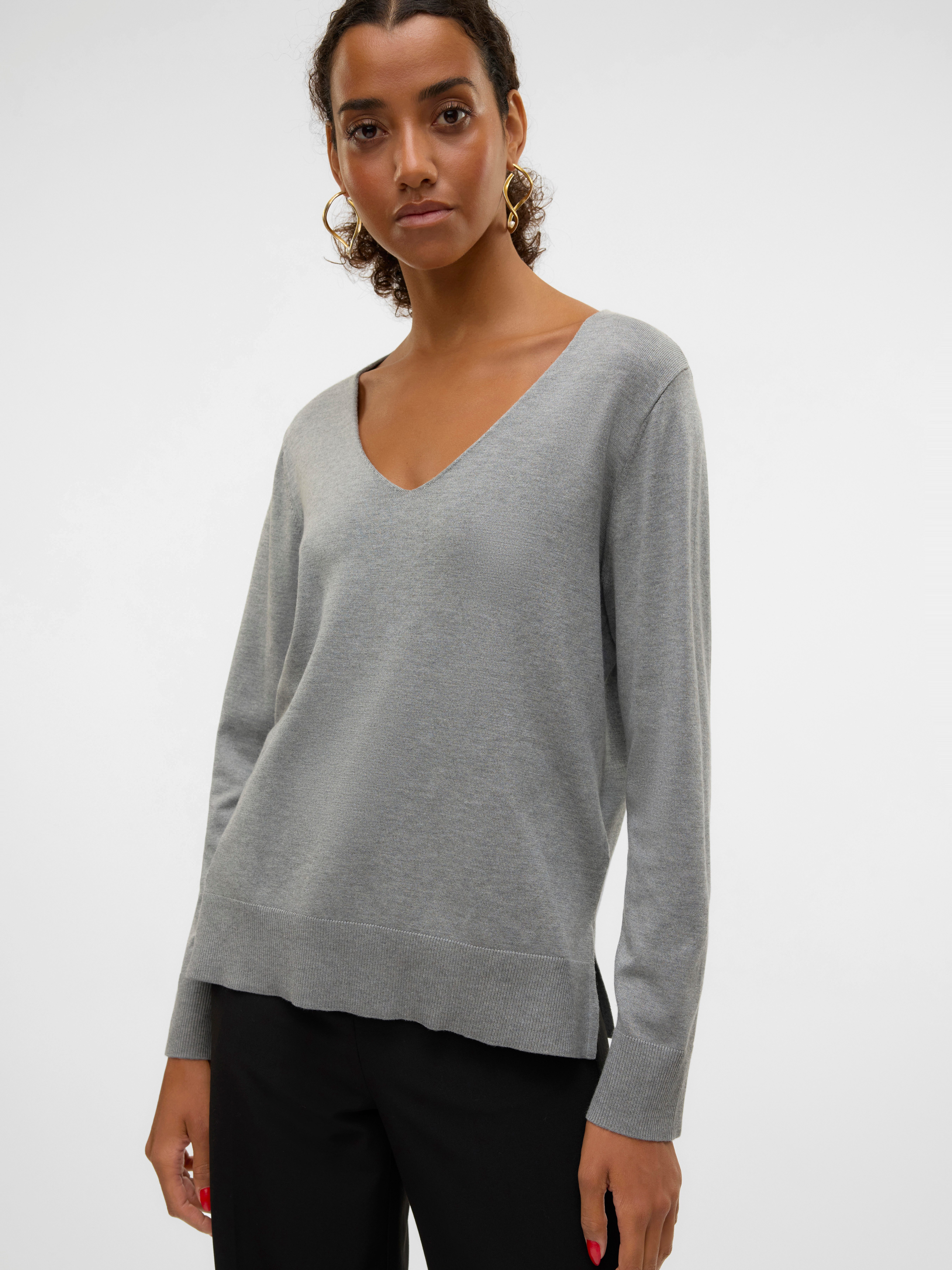 Vero Moda Gebreide trui VMSILJE LS V-NECK PULLOVER GA NOOS
