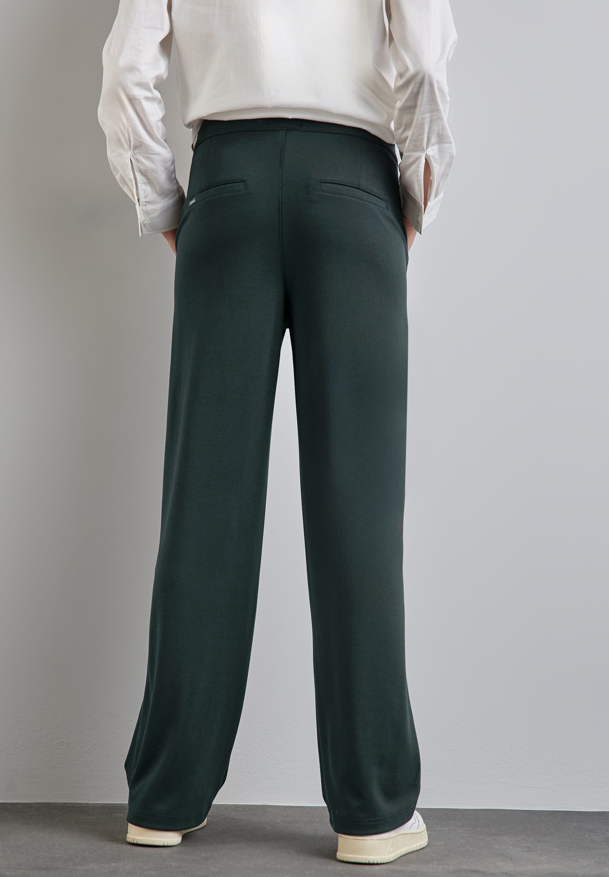 STREET ONE Taillehoge broek met deelnaden