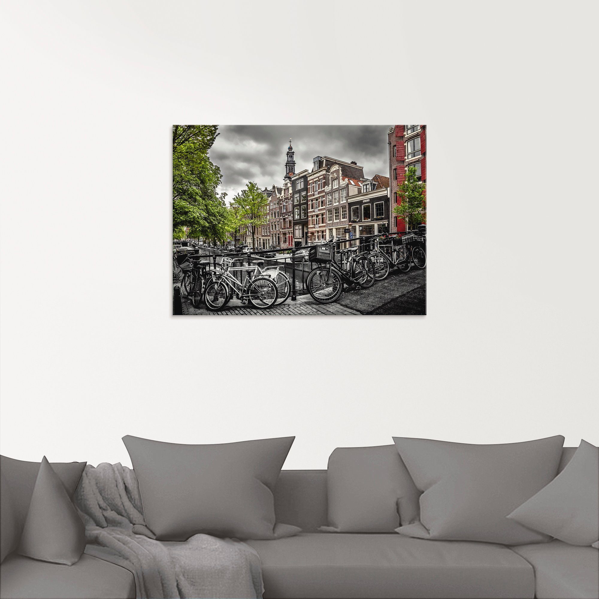 Artland Print op glas Amsterdam Bloemgracht I
