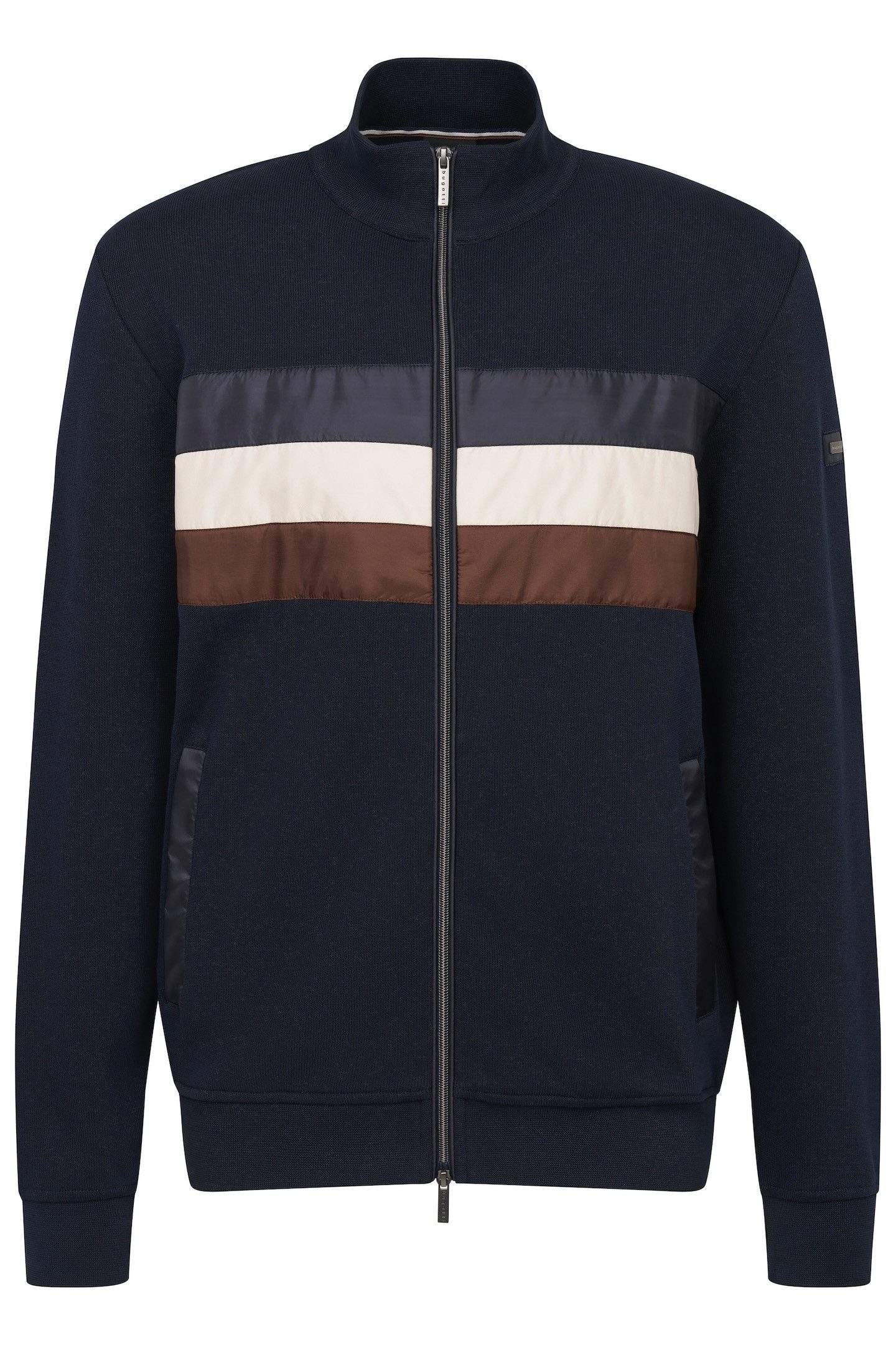 Bugatti Sweatvest met rits en staande kraag
