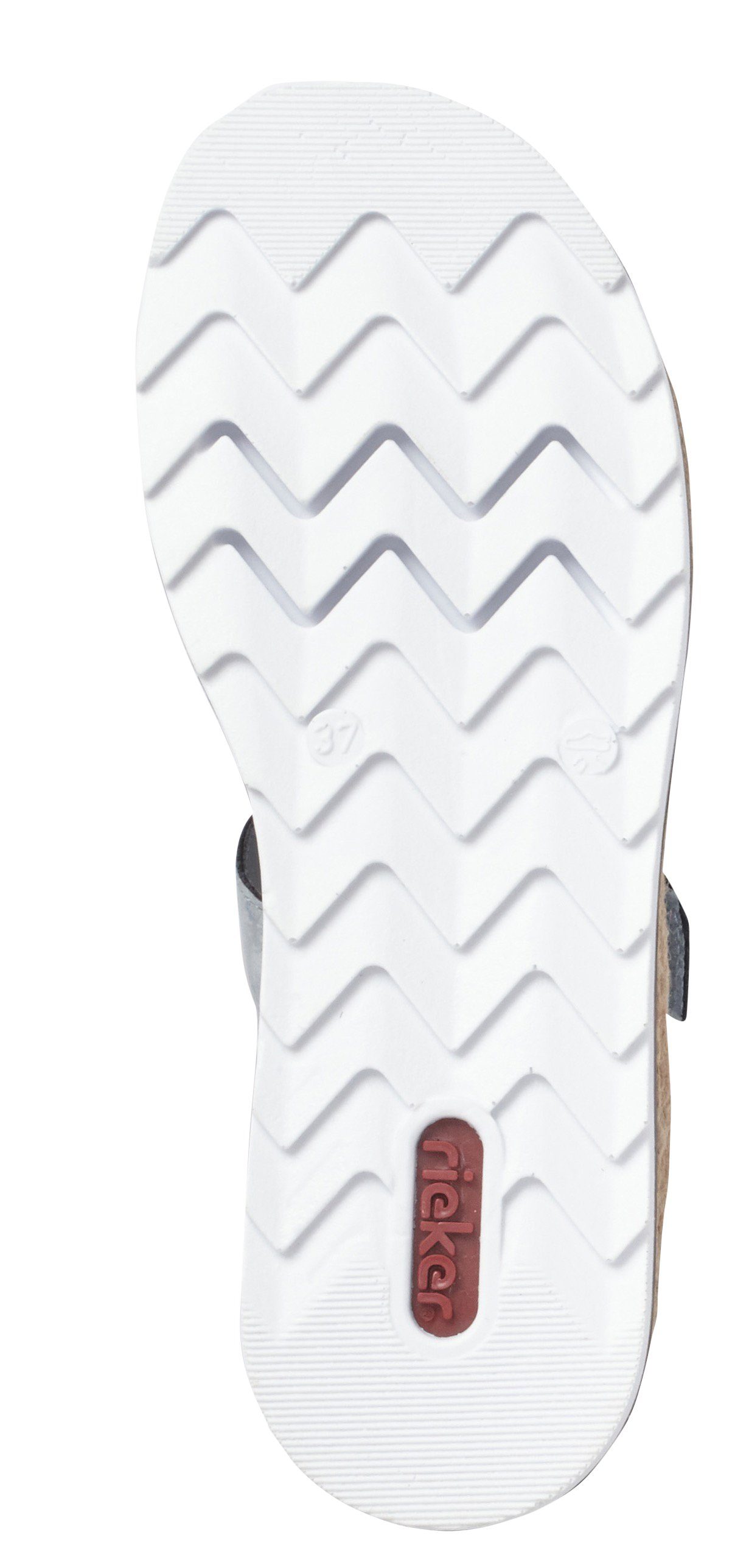 Rieker Slippers , plateau, zomerschoen, pantoffels met strass versiering