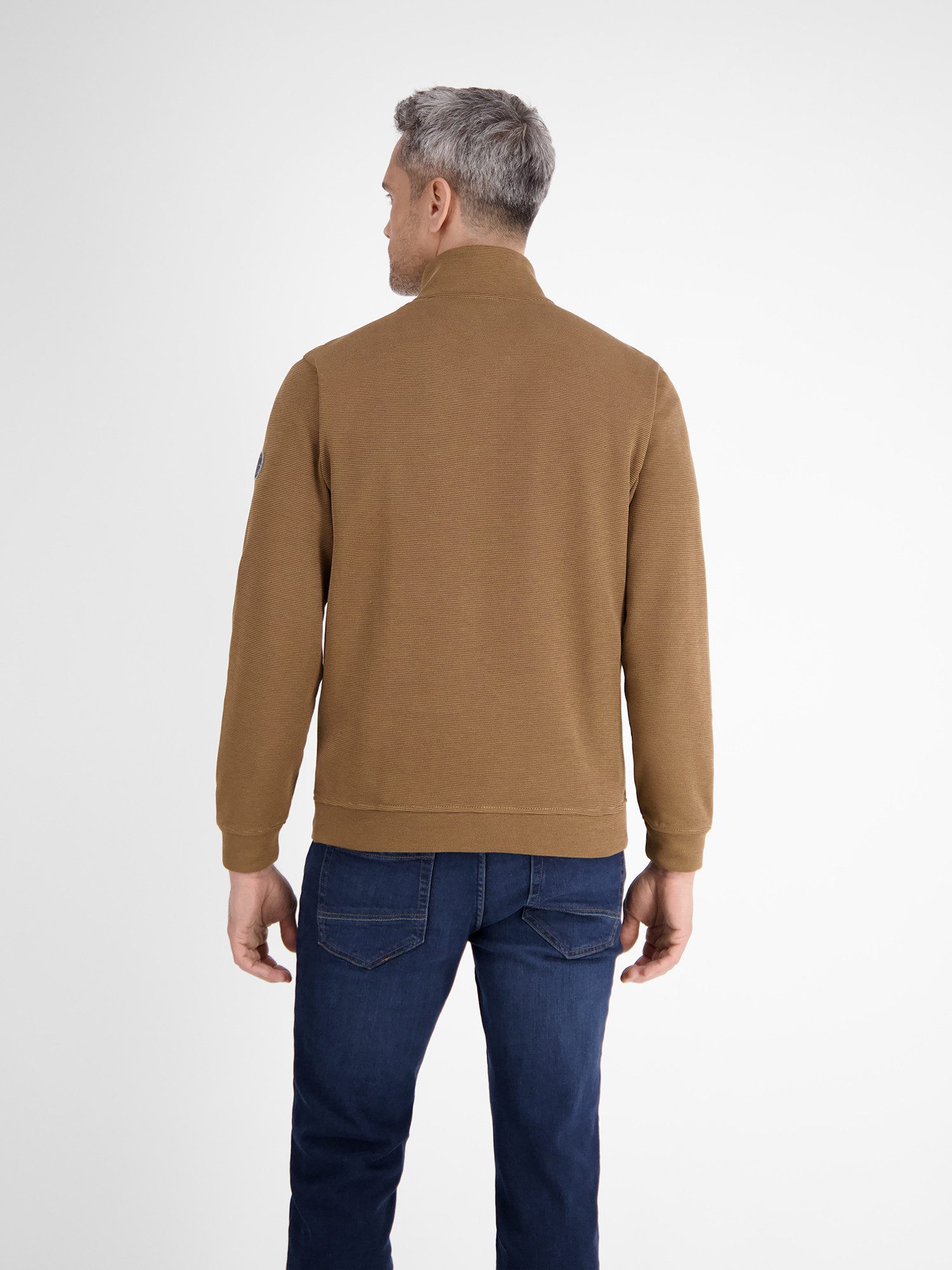Lerros Sweatshirt LERROS effen brei troyer voor heren