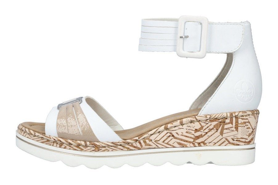 Rieker Sleehaksandaaltjes , zomerschoen, sandaal, sleehak, met print op de loopzool