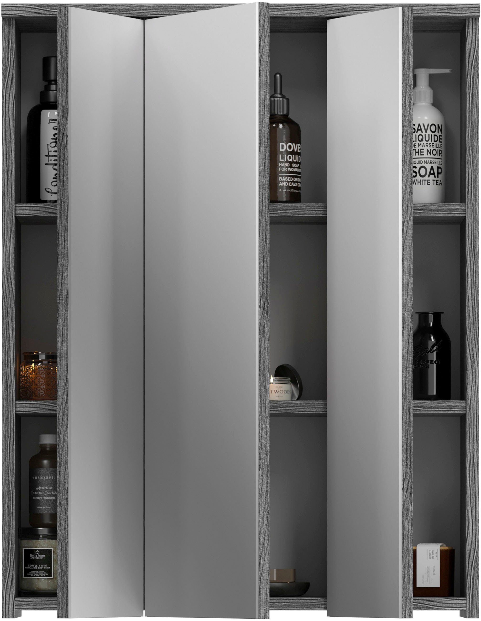 welltime Badkamerserie LUCCA, 4-delig, TOPSELLER!, MDF hoogglansfront, bestaande uit: (set, 4-delig)