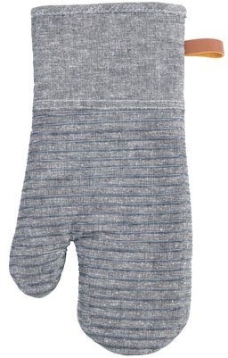 WENKO Ovenwanten Model Ada Stripes met katoenen binnenkant, 1 paar, grijs (set, 2-delig)