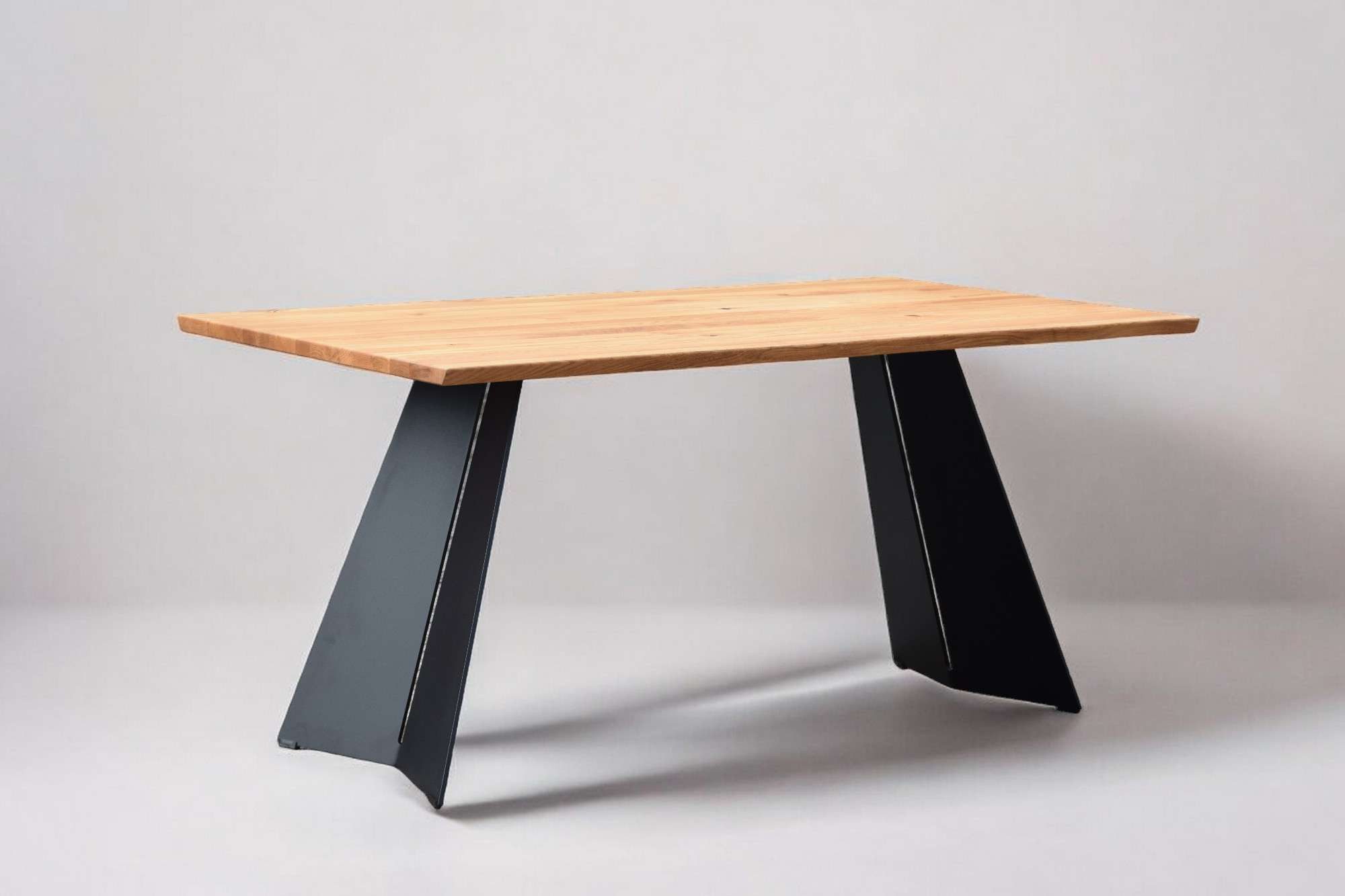 Home affaire Eettafel Winteregg keukentafel, metalen wangframe, massief gewild eikenhout, geolied