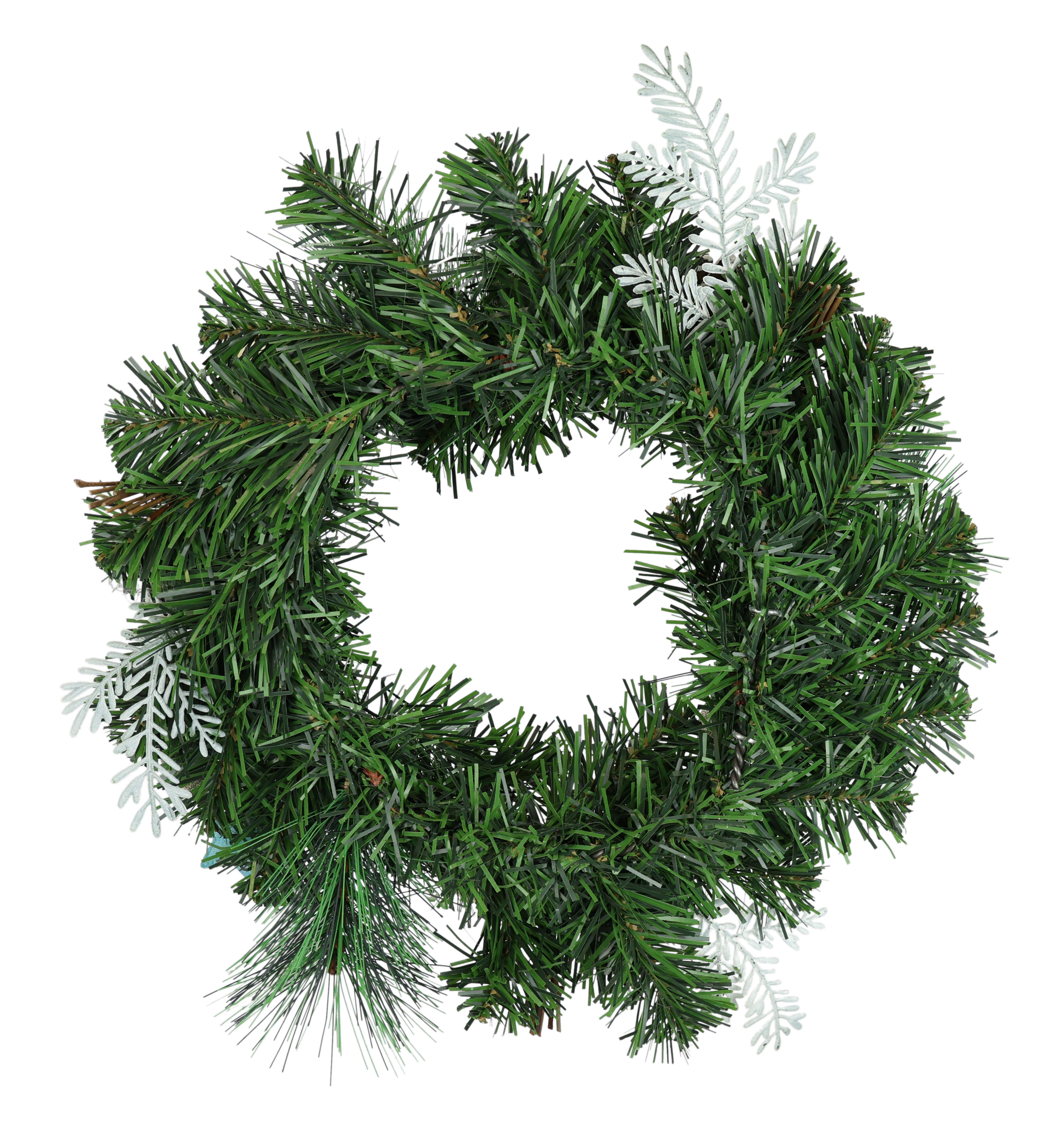 I.GE.A. Kunstkrans Gedecoreerde kerstkrans bal/ster/appel/kegel Dennenkrans kerst kunstmatig versierd adventskrans (1 stuk)