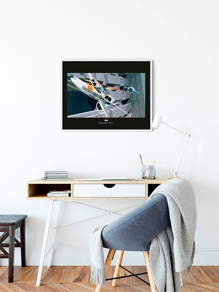 Komar Wanddecoratie Star Wars Classic RMQ X-Wing vs TIE-Fighter Wanddecoratie voor de kinderkamer - zonder lijst (1 stuk)