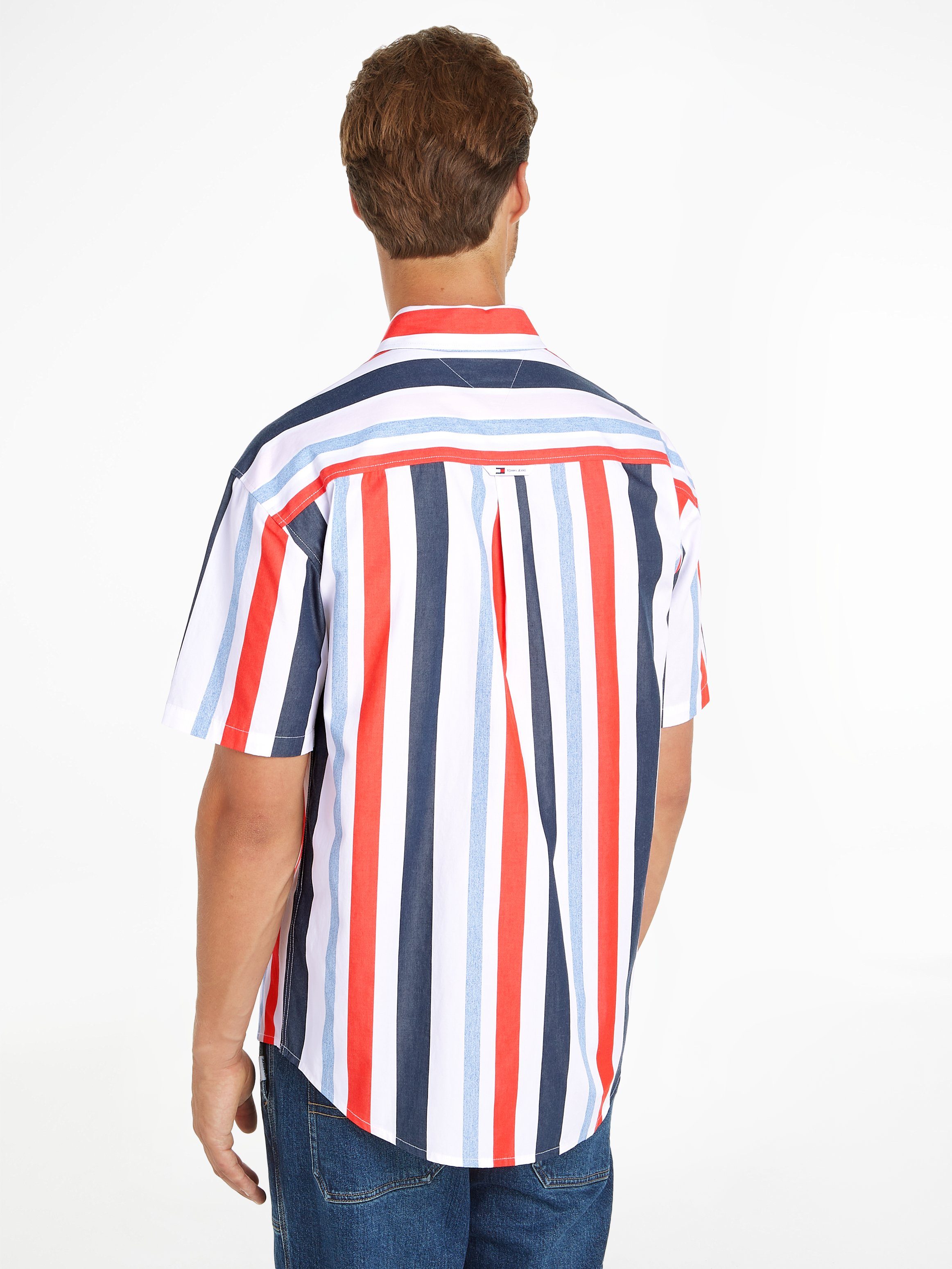 TOMMY JEANS Overhemd met korte mouwen TJM RLX STRIPES SHIRT met veelkleurige strepen