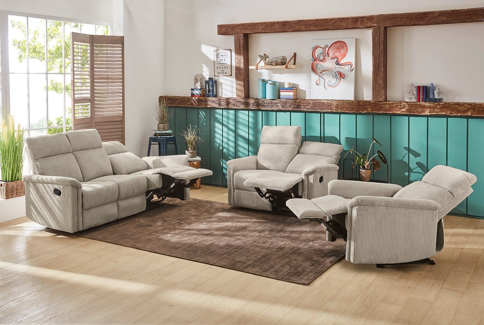 Jockenhöfer Gruppe Fauteuil Juist Ligfunctie met halfautomatische recliner-functie, binnenvering