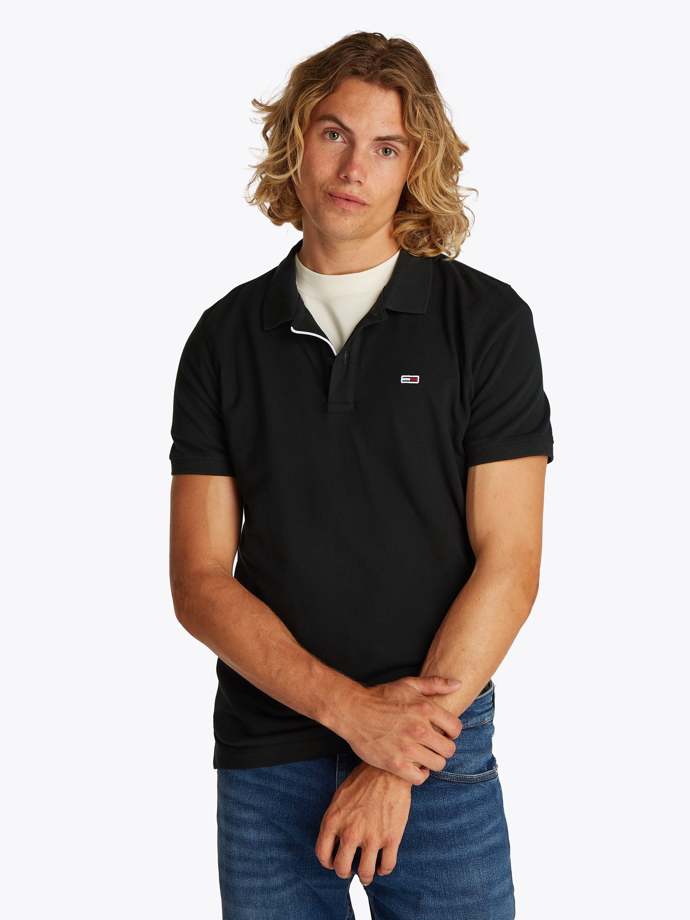 TOMMY JEANS Poloshirt TJM SLIM PLACKET POLO EXT