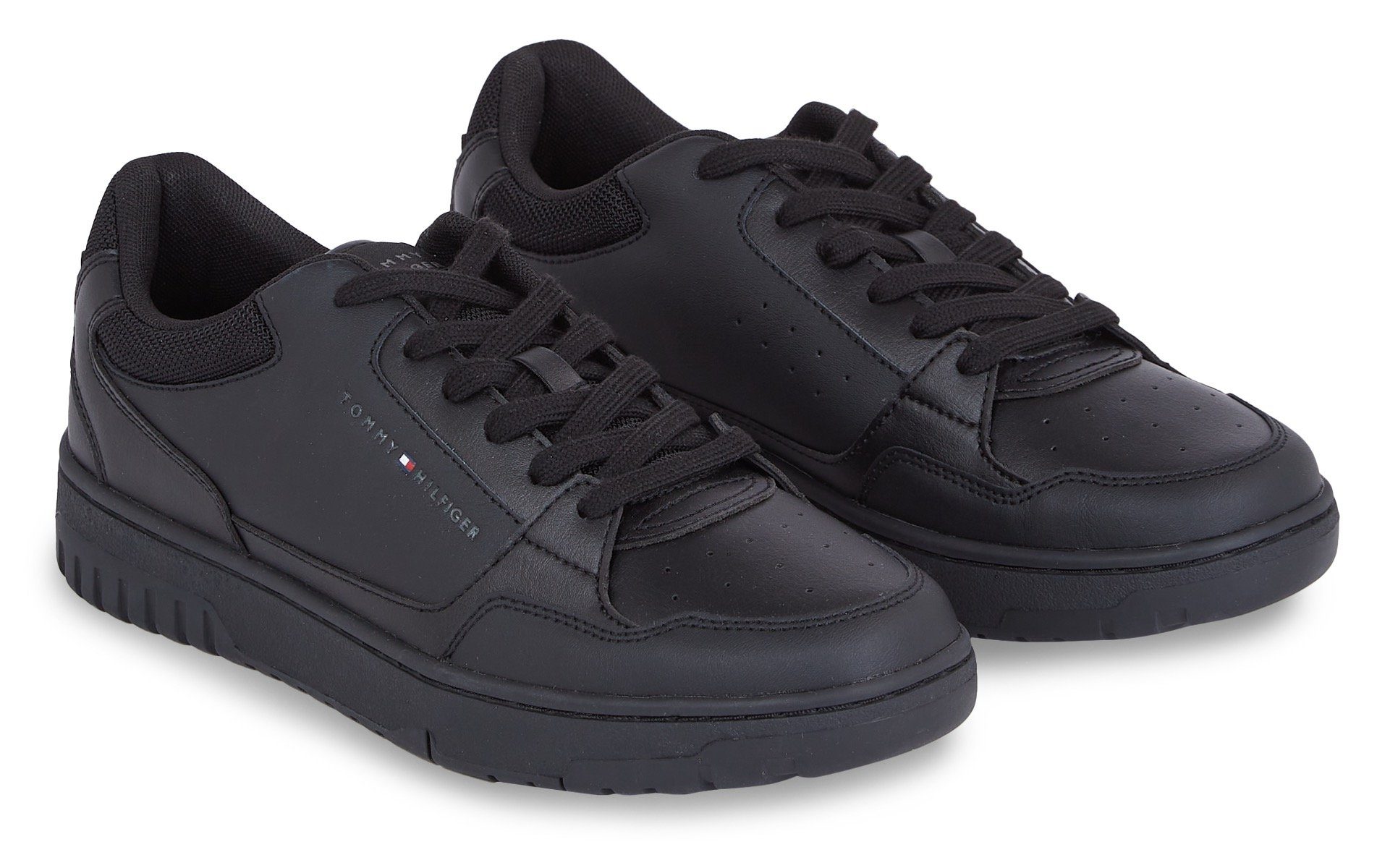 Tommy Hilfiger Sneakers TH BASKET CORE LEATHER ESS met gepolsterde schaprand, vrijetijdsschoen, halve schoen, veterschoen