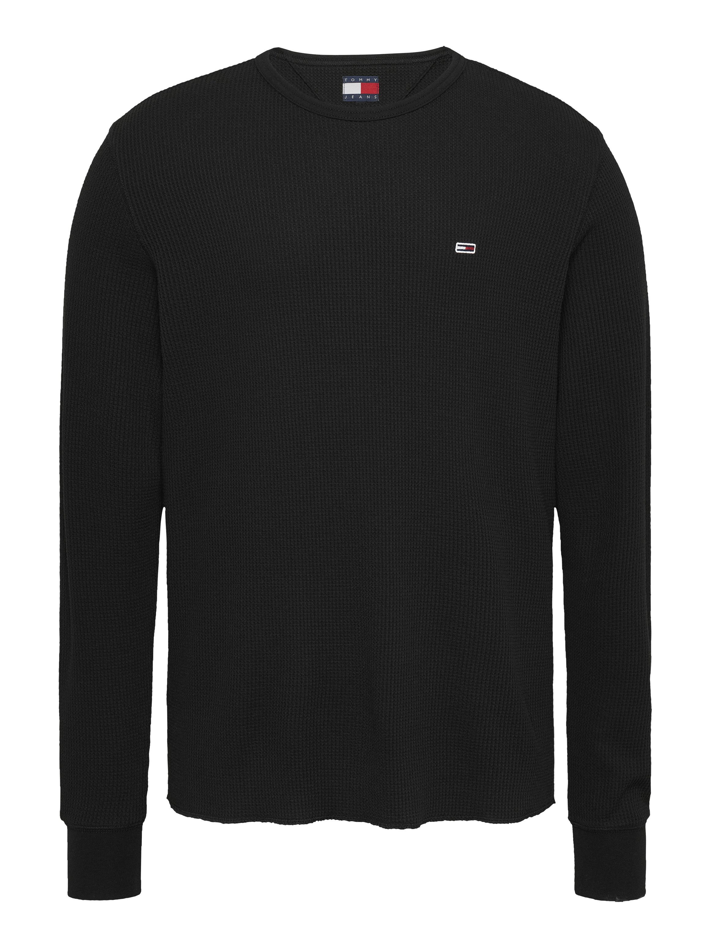 TOMMY JEANS Shirt met lange mouwen TJM SLIM WAFFLE L S TEE EXT