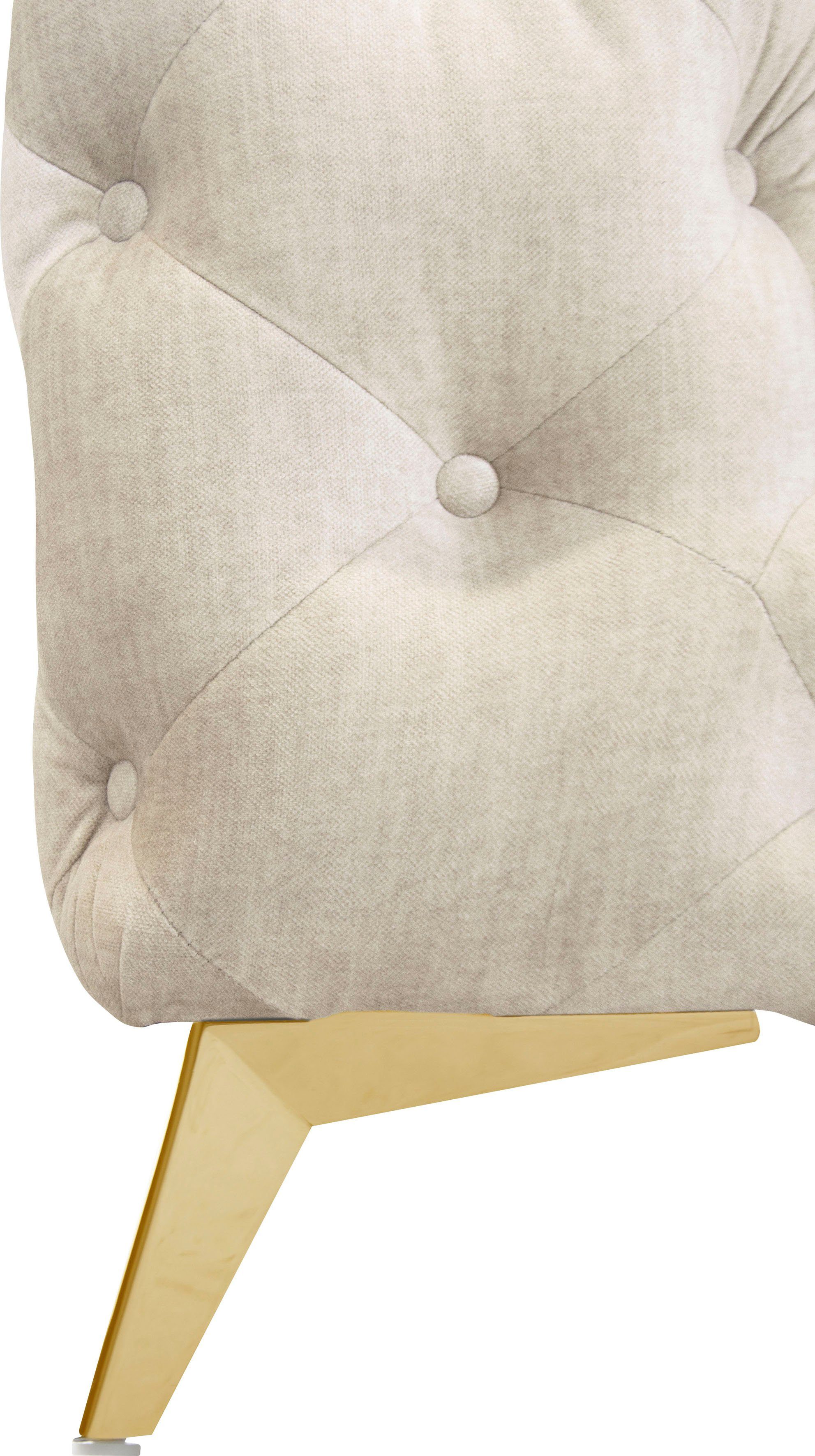 Home affaire Chesterfield-bank Hoekbank GLYNIS L-vorm met golfvering, afmetingen B/D/H 264/204/75cm luxueuze capitonnage, moderne chesterfield look, kleur van de poten ter keuze