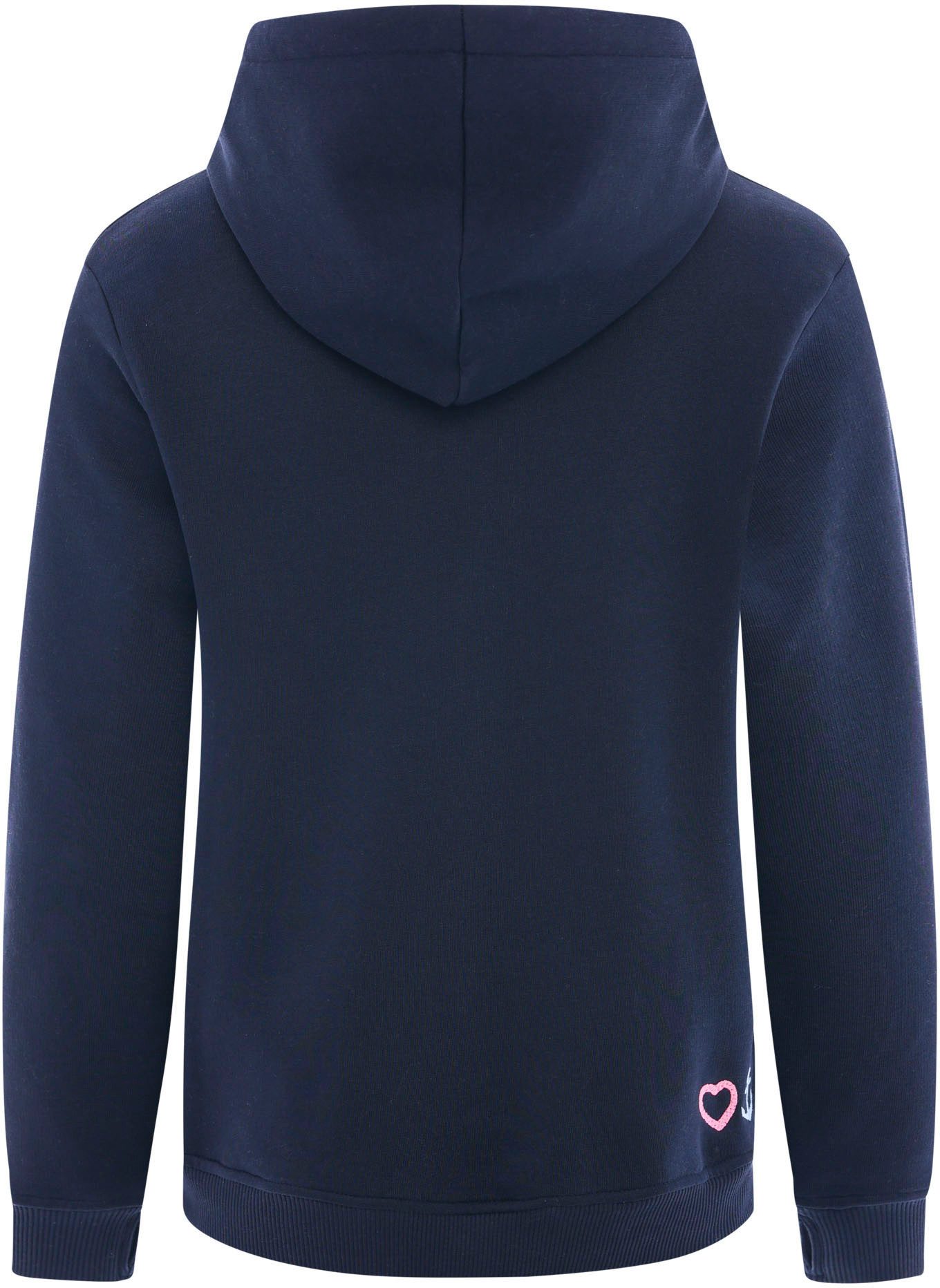 Zwillingsherz Sweatshirt met inscriptie van pailletten en ankerontwerp