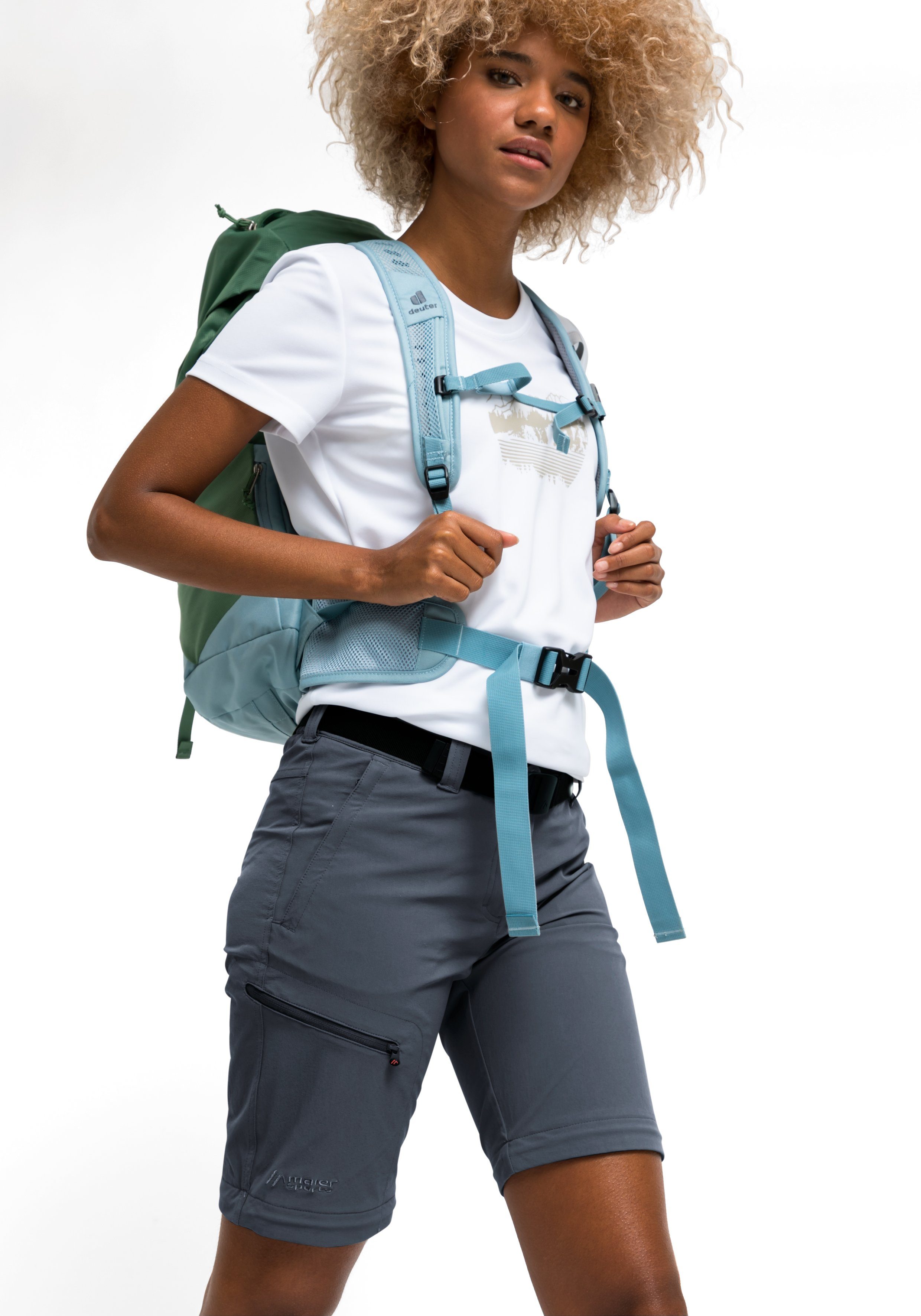 Maier Sports Functionele broek Nata Dames wandelbroek, afritsbare outdoorbroek, 3 zakken, regular fit