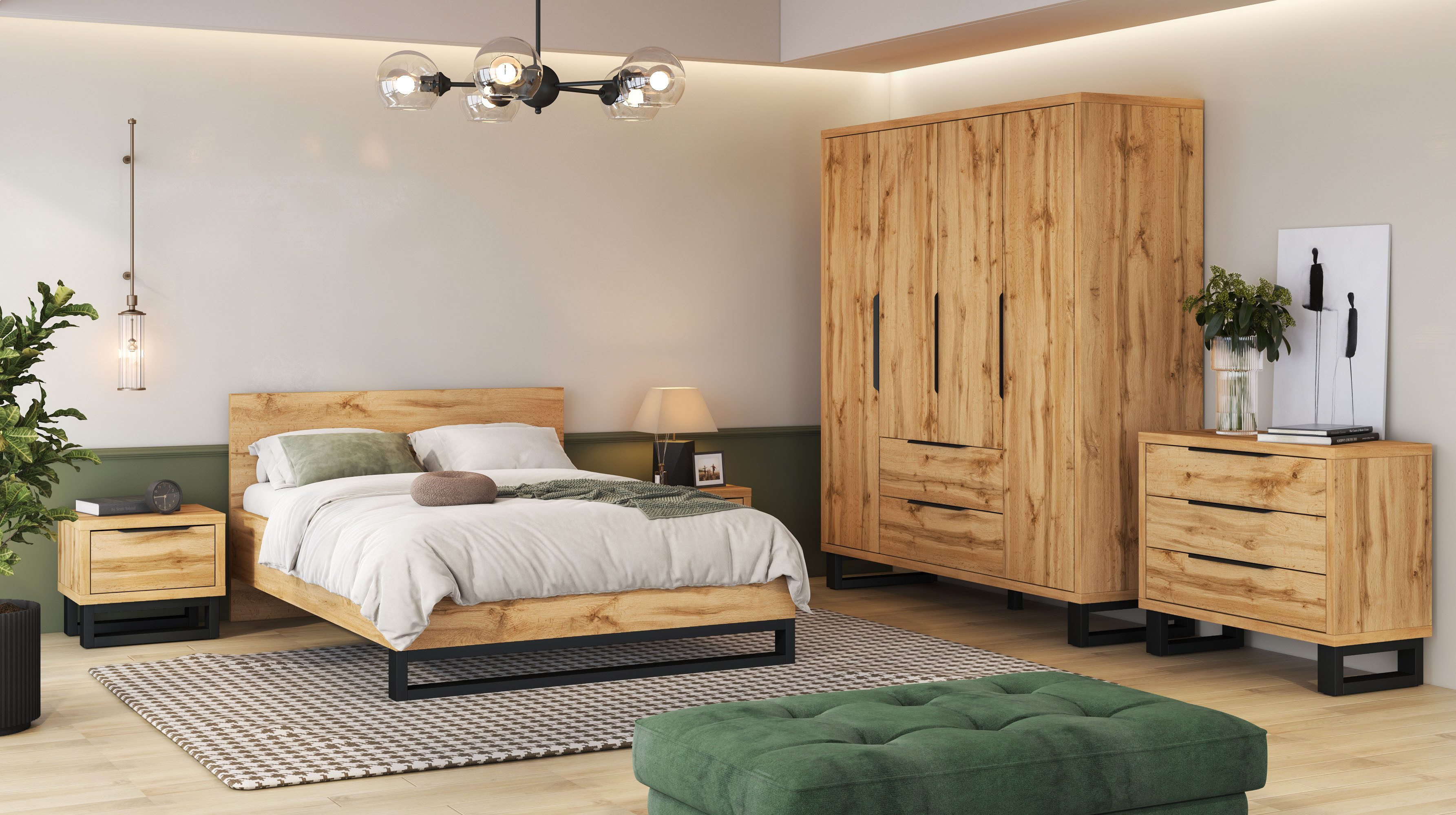 Home affaire Draaideurkast Bronne, breedte 191 cm, linnenkast inclusief binneninrichting