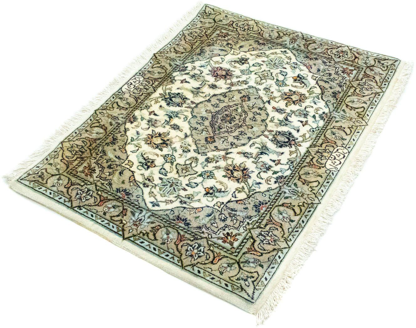 morgenland Wollen kleed Keshan vloerkleed met de hand geknoopt beige
