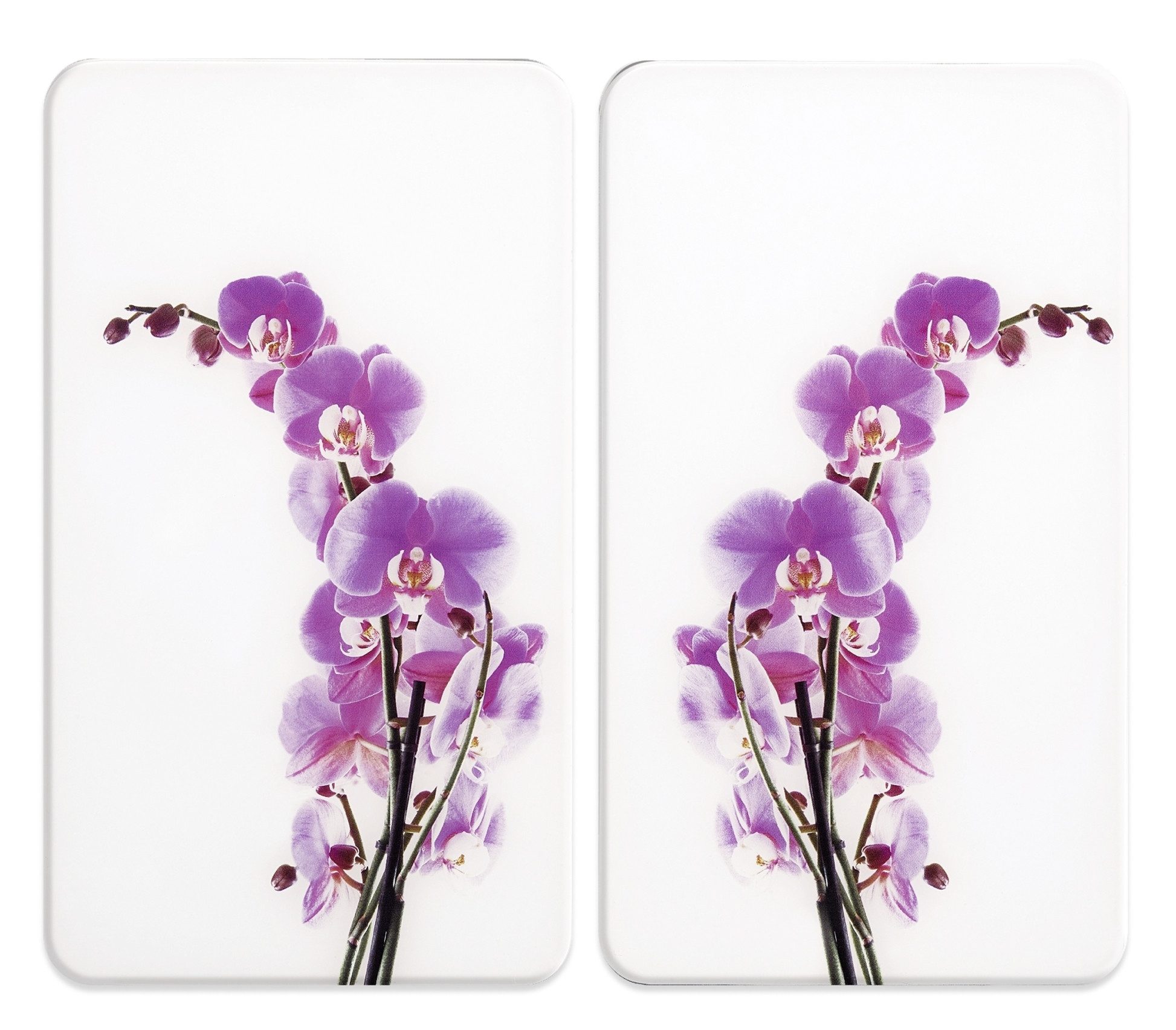 WENKO Kookplaatdeksel Universeel model Orchidee (set, 2-delig) accessoires wit