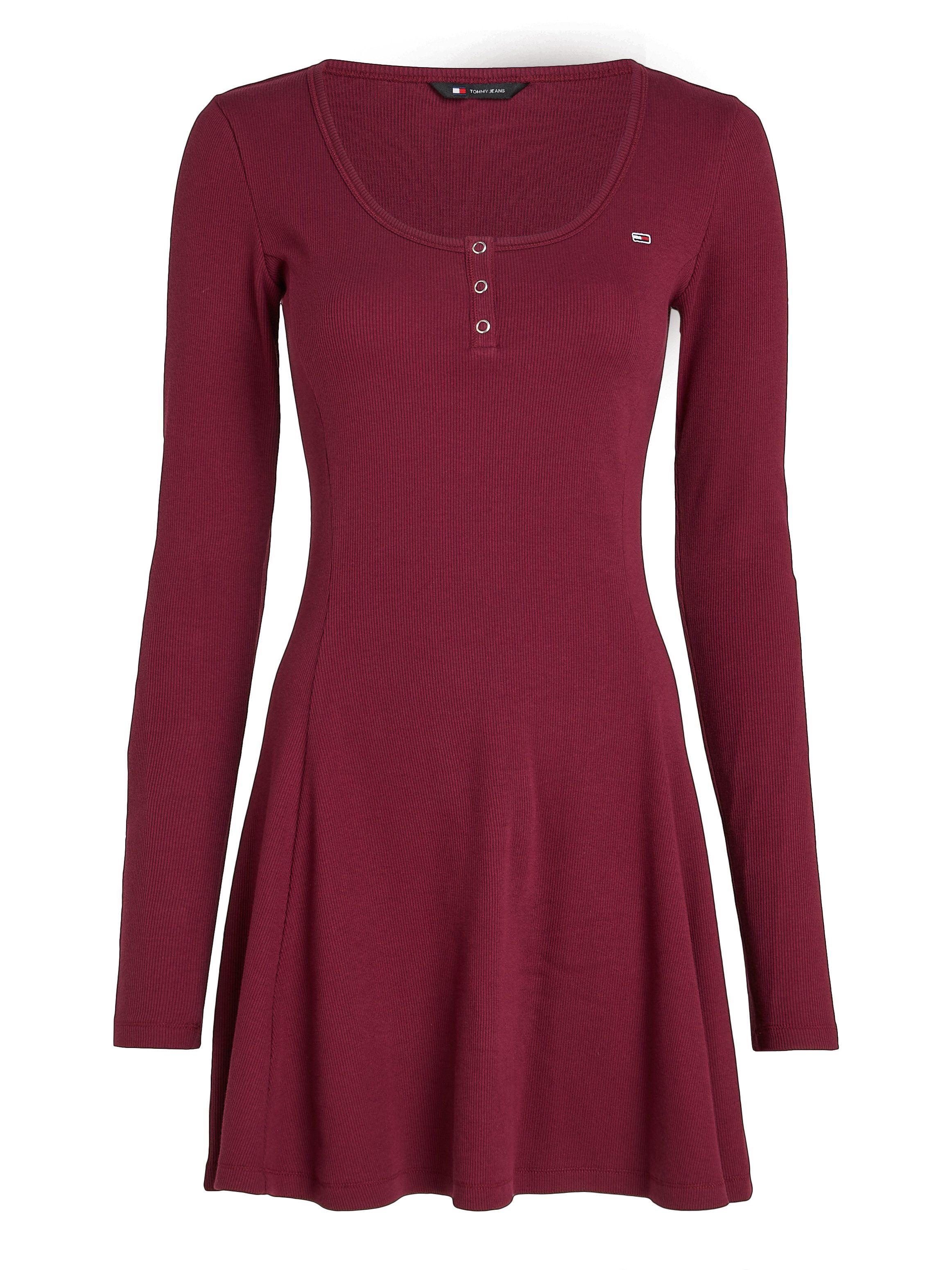 TOMMY JEANS Blousejurk TJW HENLEY FLARE DRESS