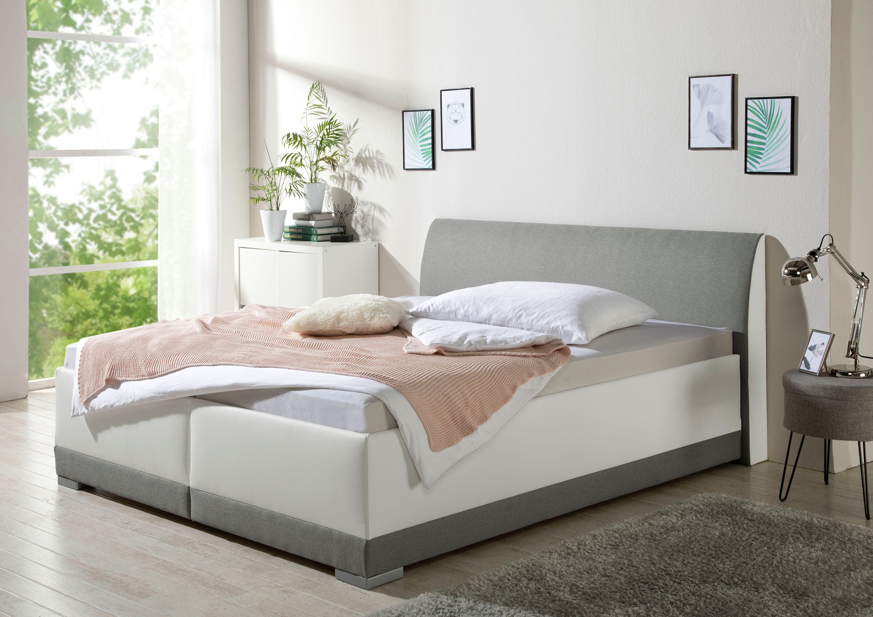 Maintal Gestoffeerd bed Makana met bedlade, ook beschikbaar in h4