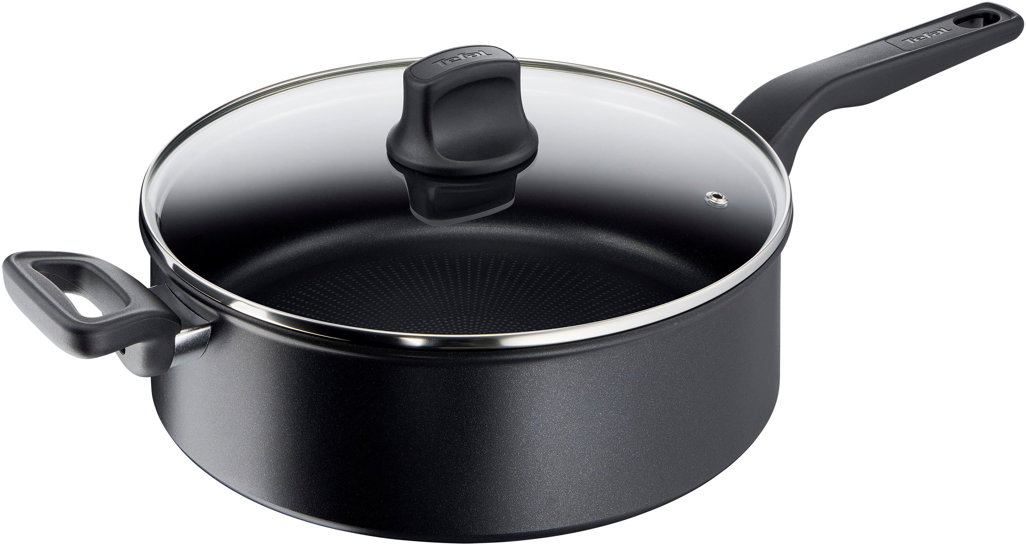 Tefal Hapjespan Hard Titanium Pro Inductiepan, temperatuurindicator, Made In France, glazen...