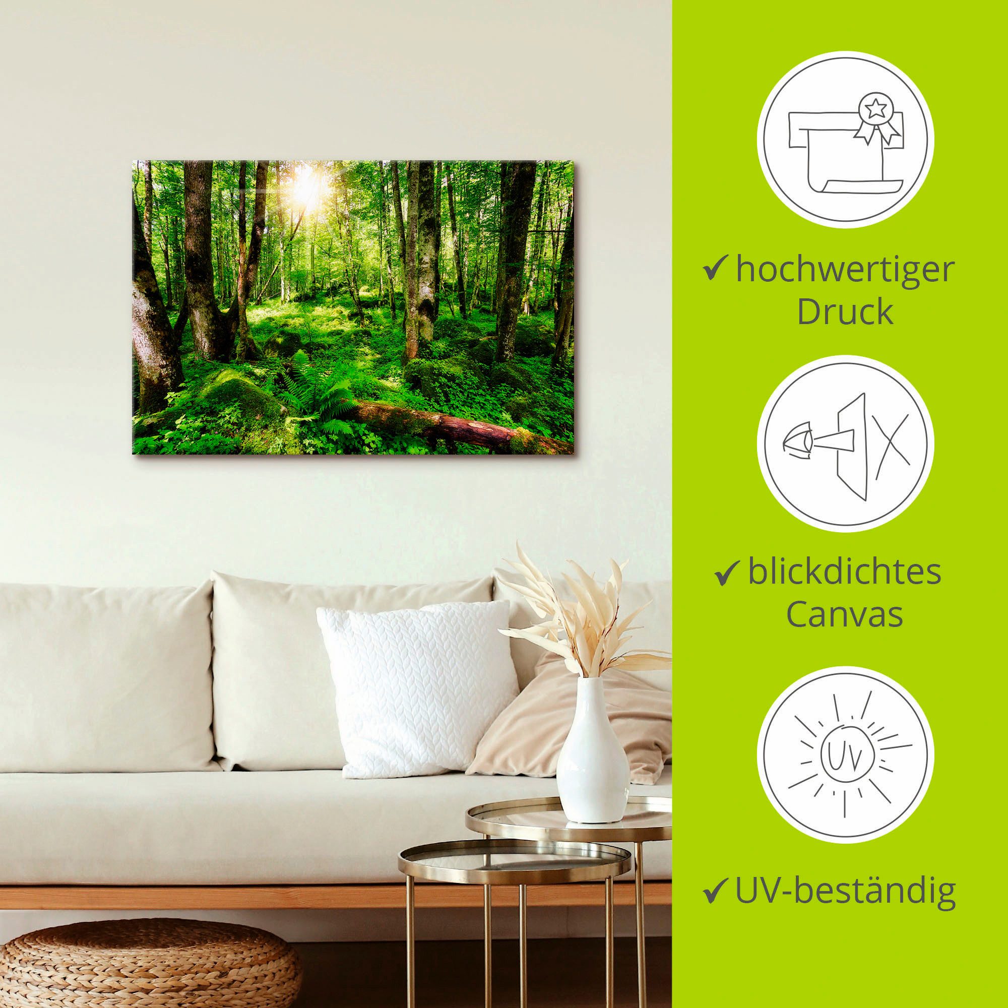 Artland Artprint Bos als artprint op linnen, poster, muursticker in verschillende maten