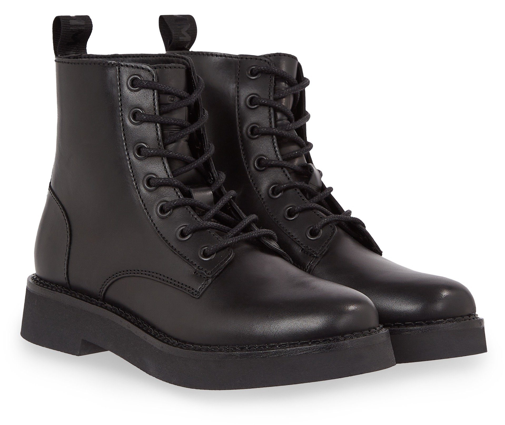 TOMMY JEANS Hoge veterschoenen TJW LACE UP FLAT BOOT met logo aan de aantrekband