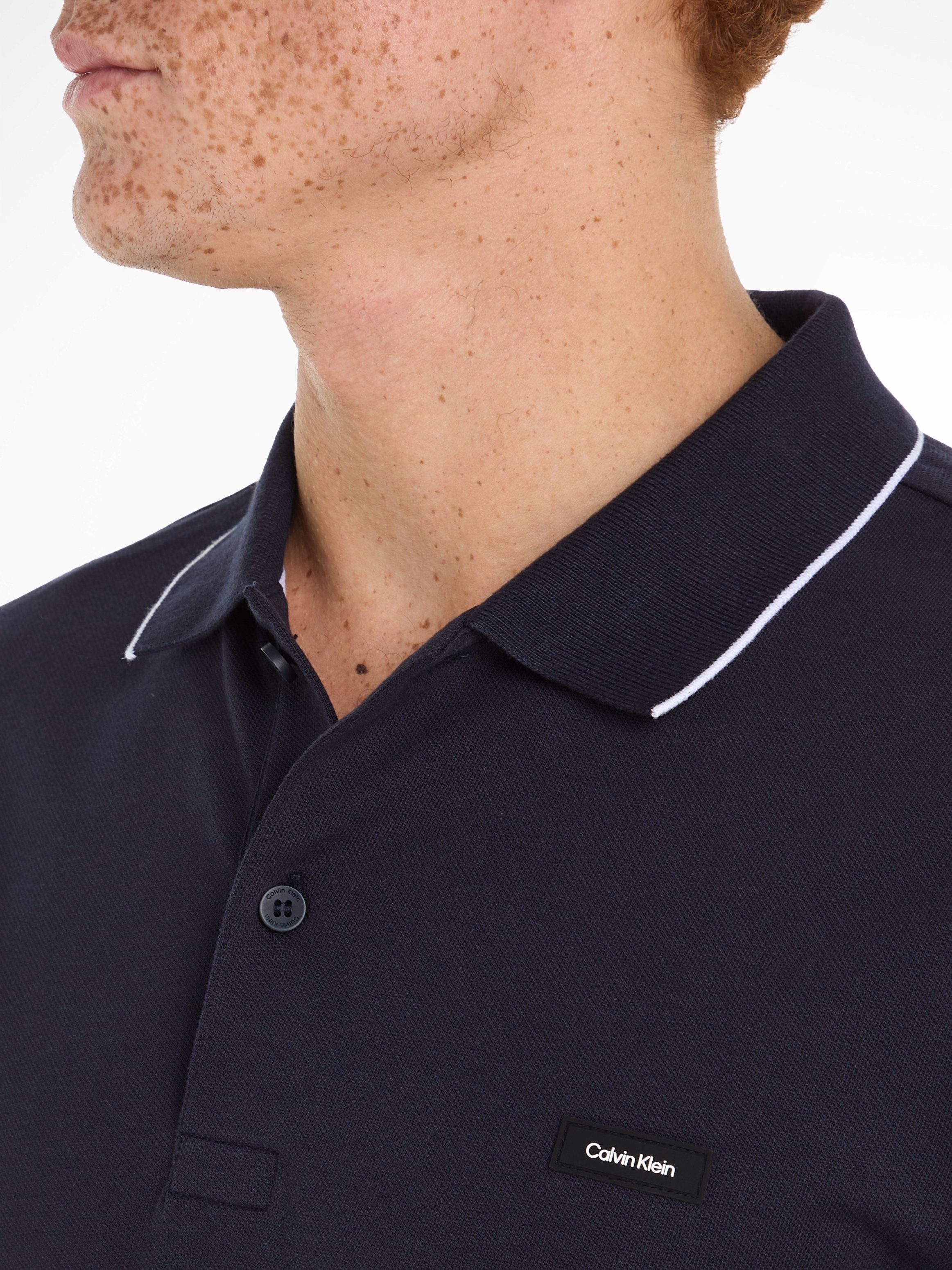 Calvin Klein Poloshirt STRETCH PIQUE TIPPING POLO