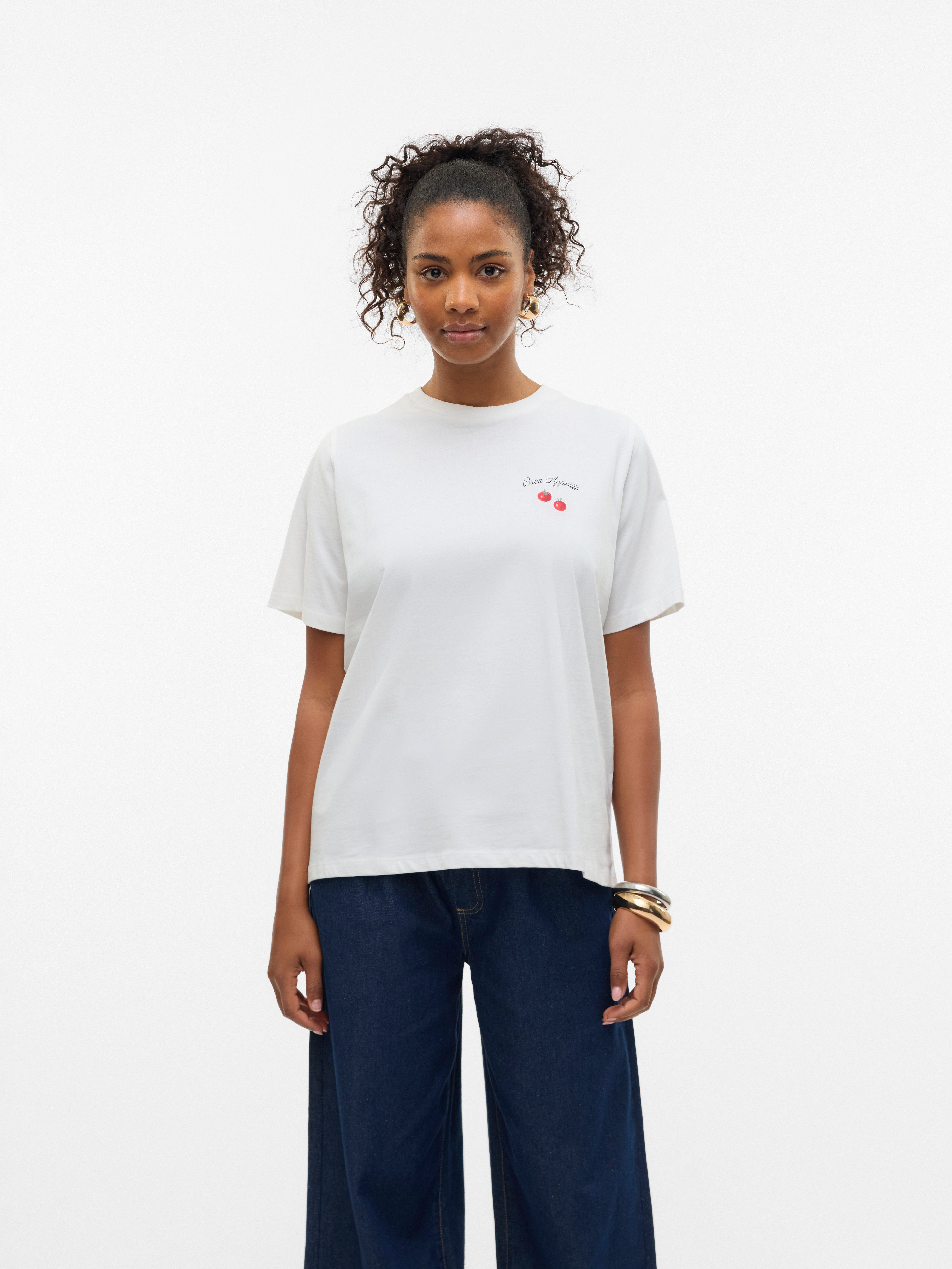 Vero Moda T-shirt VMAYA CATY SS TOP BOX JRS GA dames t-shirts maat XL (42) wit