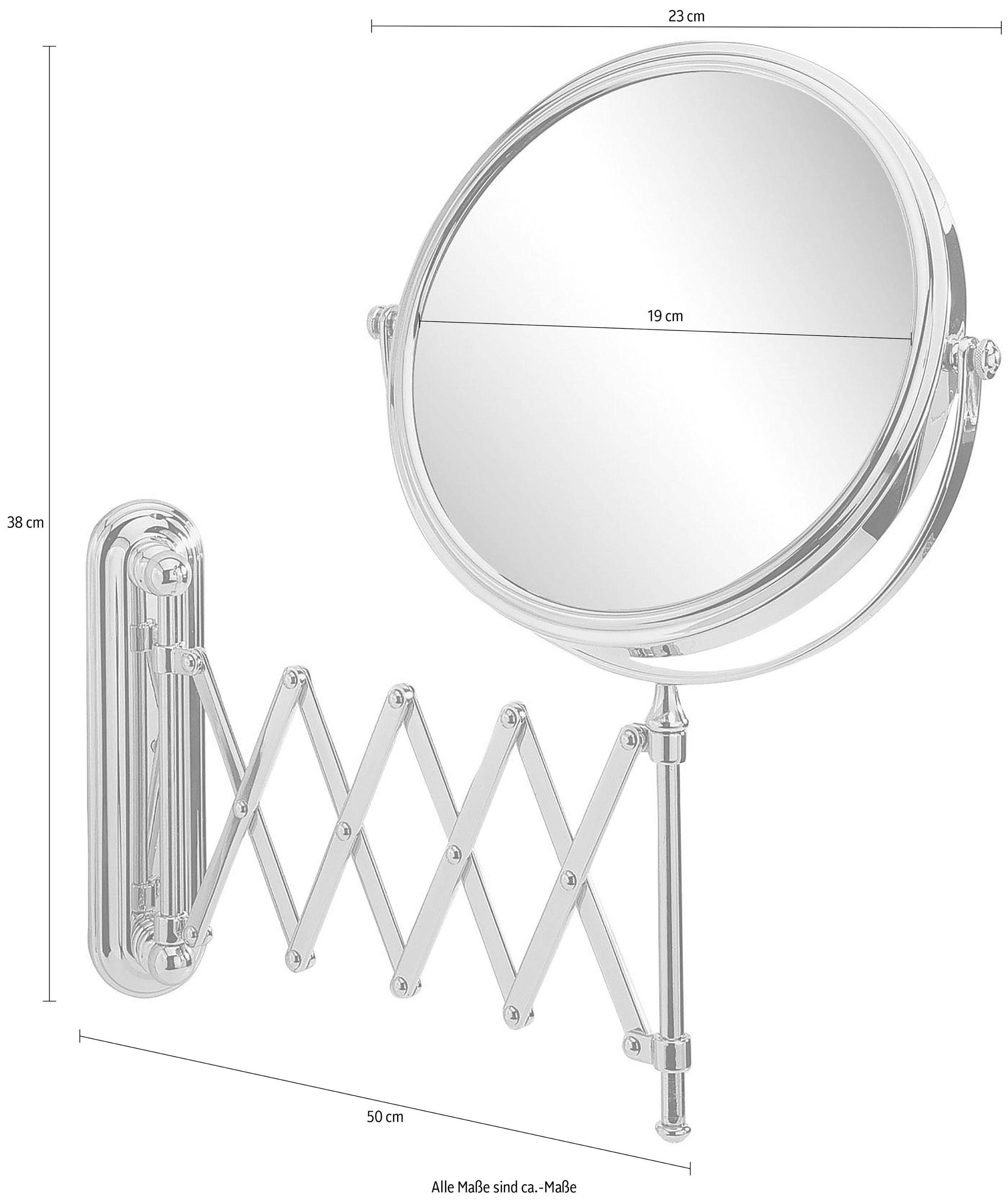 WENKO Wandspiegel Deluxe telescoop vijfvoudige vergroting