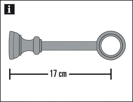 GARDINIA Gordijnroedehouder Steun gesloten voor Ø 28 mm Serie gordijnroedenset Bifo ø 28 mm (1 stuk)