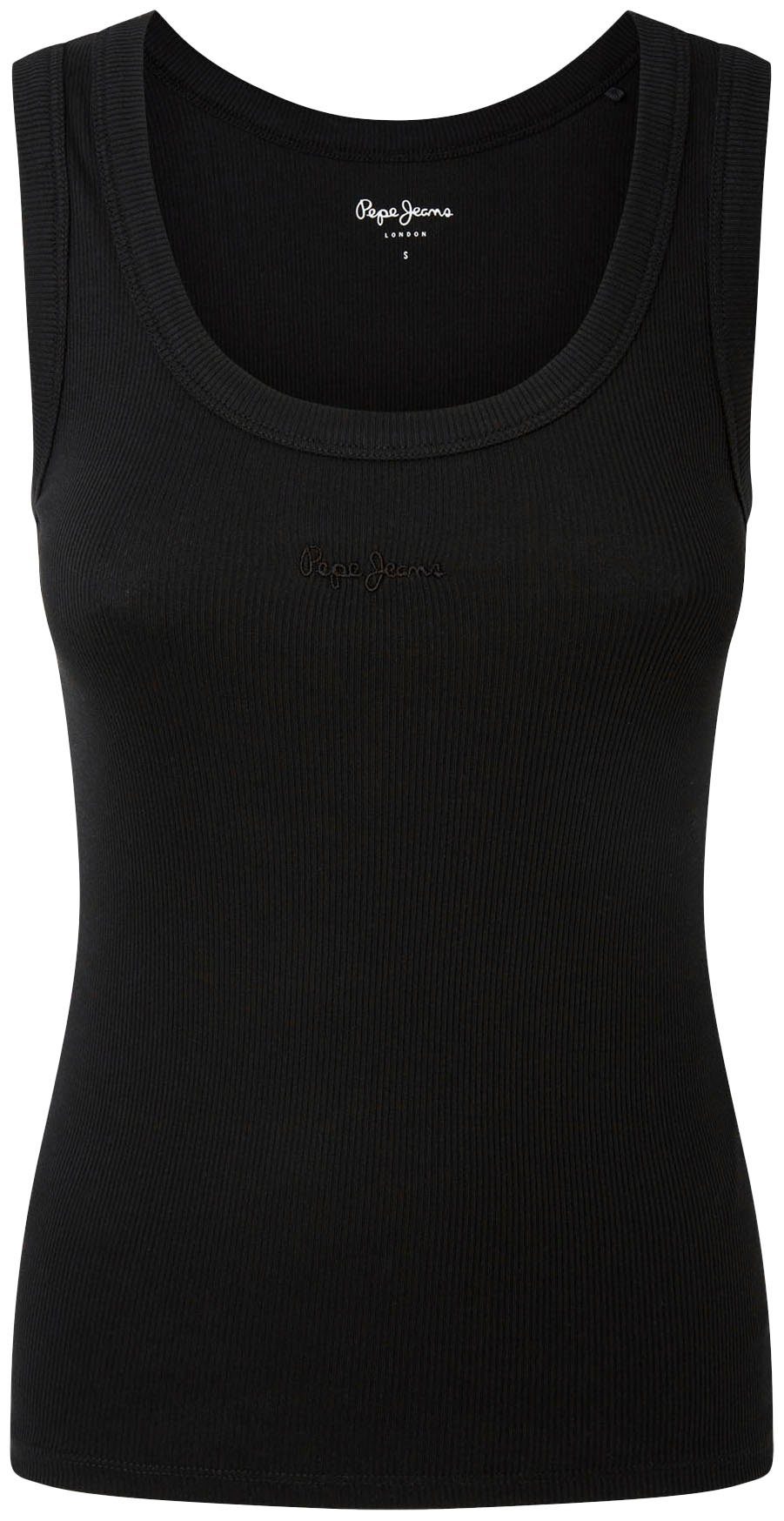 Pepe Jeans Tanktop LANE met kleine ton-sur-ton logo-borduursel