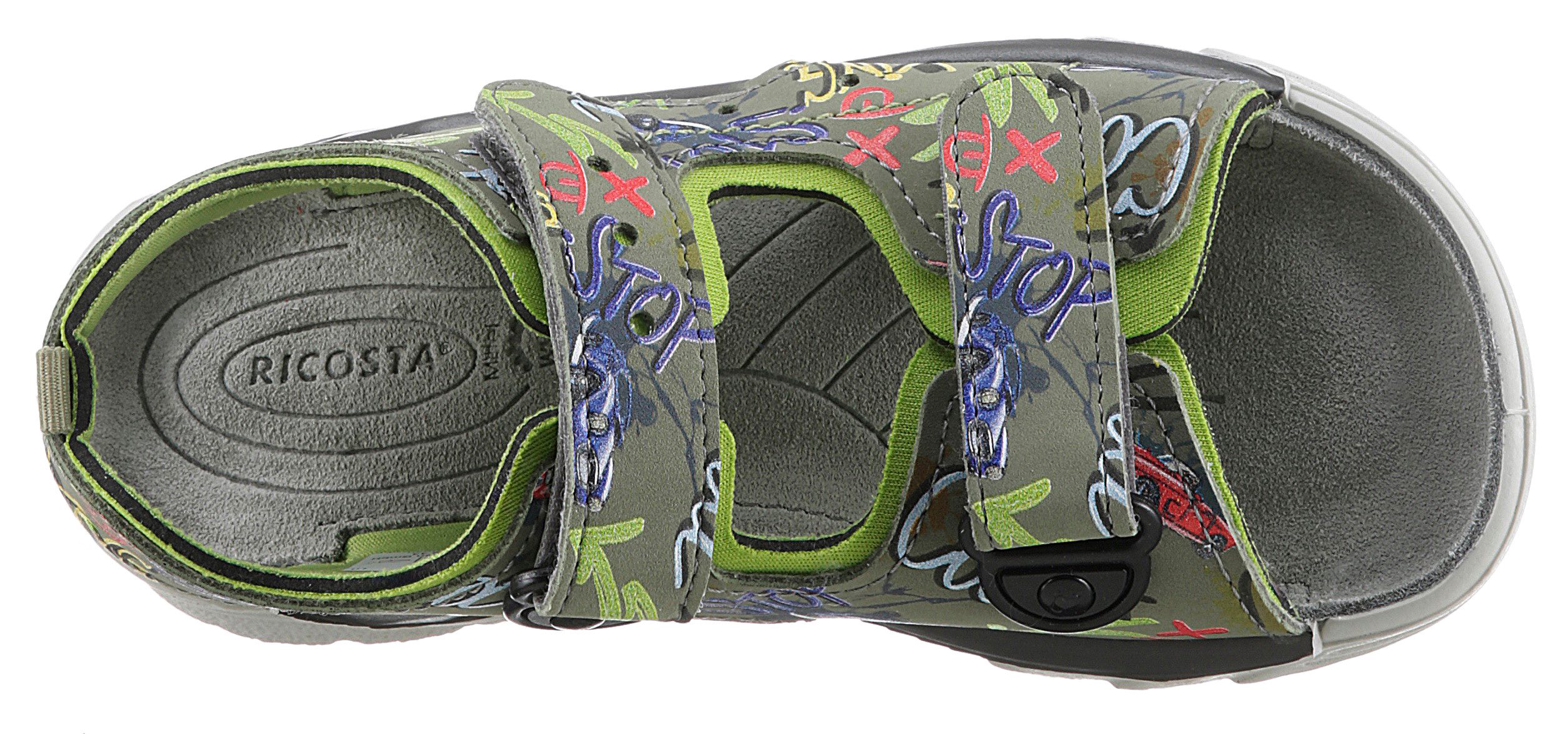 Ricosta Sandalen WAVE WMS: middel , zomerschoen, klittenbandschoen, sandaal, met coole print