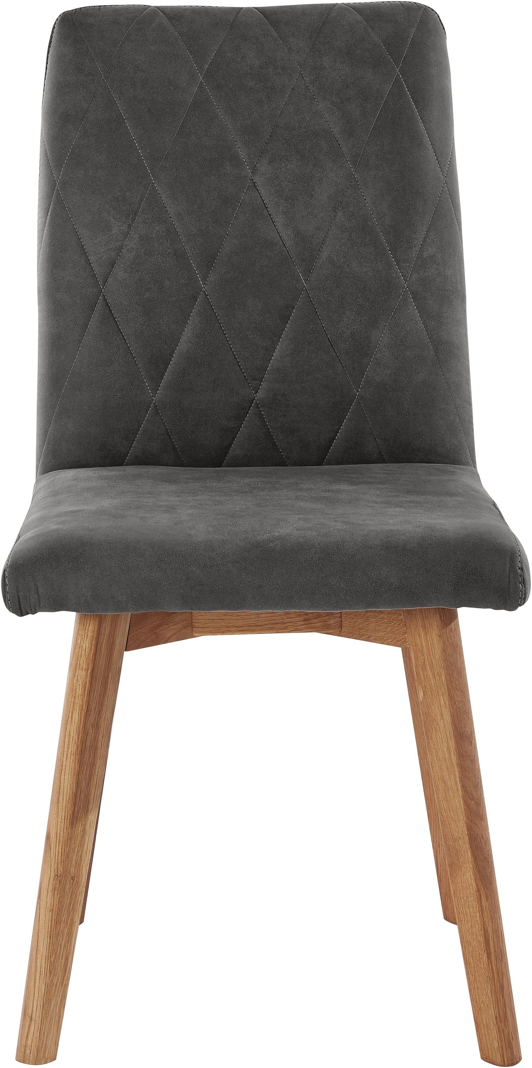 Home affaire Eetkamerstoel Brest Frame van eiken massief hout geolied (2 stuks)