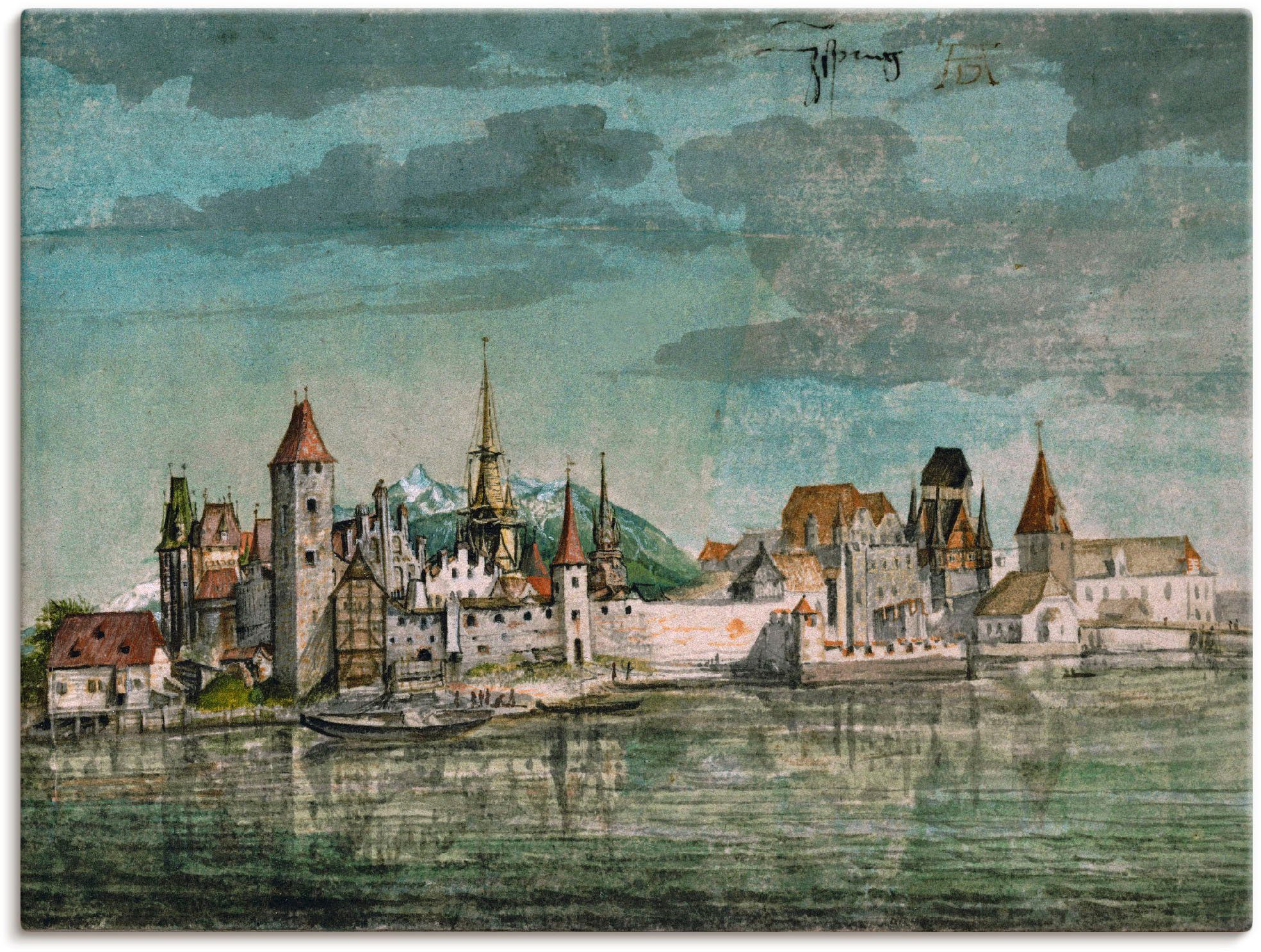 Artland Artprint Innsbruck gezien vanuit het noorden. 1494. in vele afmetingen & productsoorten -artprint op linnen, poster, muursticker / wandfolie ook geschikt voor de badkamer (
