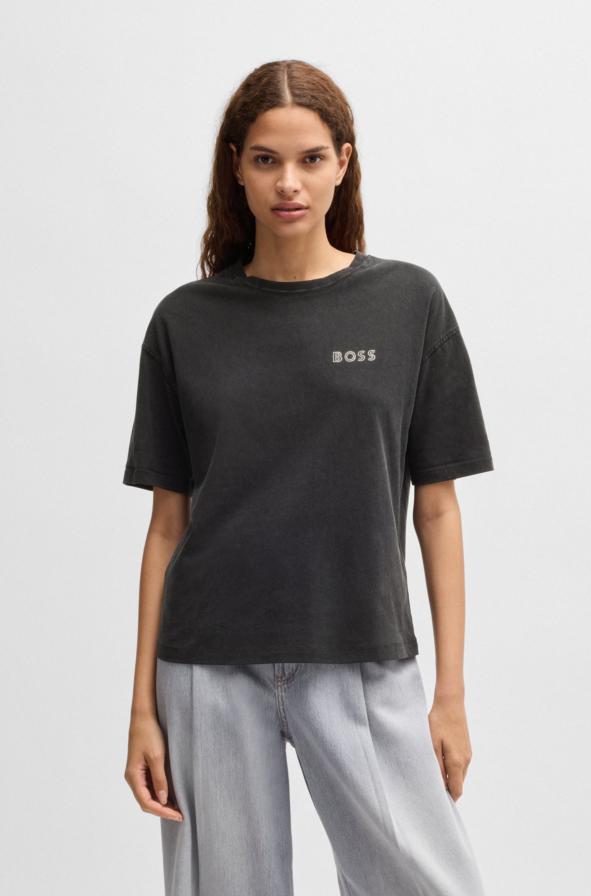 Boss Orange T-shirt C_Fardin met seizoensgebonden kunstwerk